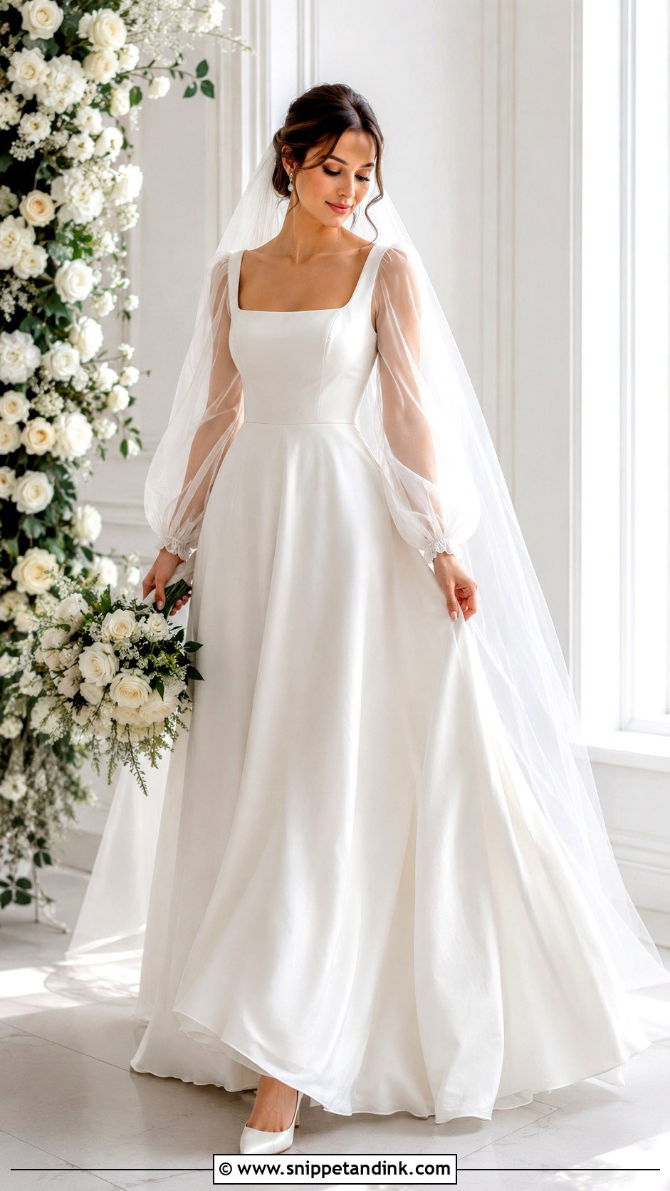 Sheer Sleeve Wedding Dress - Snippet and Ink - 30 Wedding Dresses Sleeves