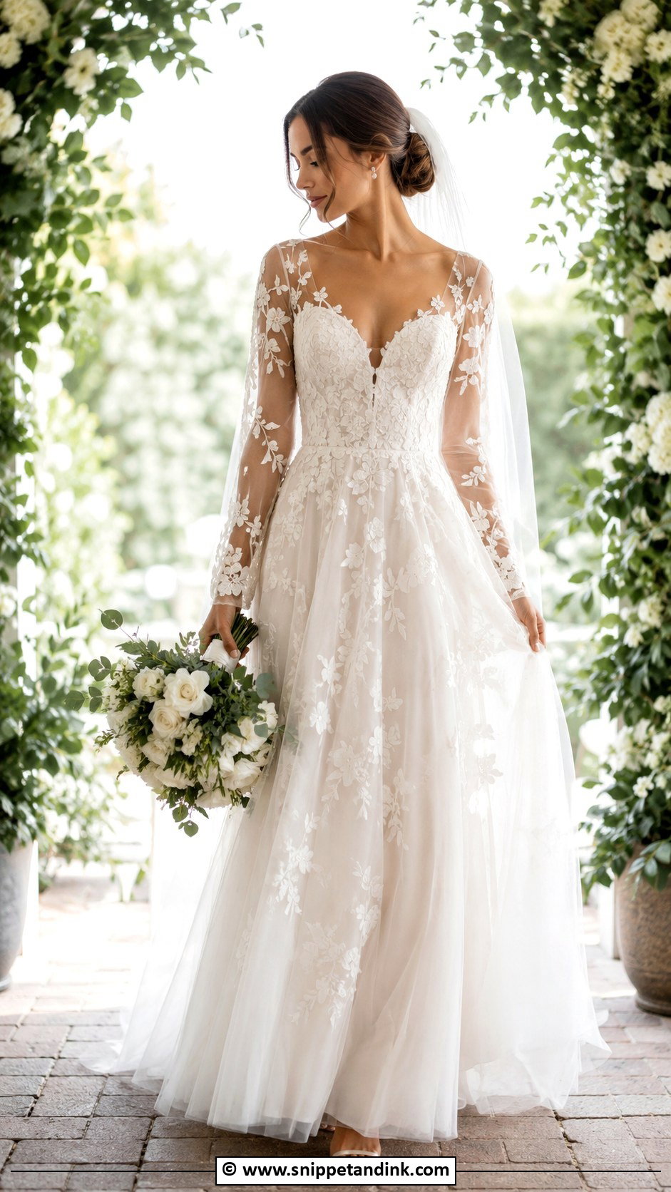Sheer Sleeve Wedding Dress - Snippet and Ink - 30 Beautiful Wedding Dresses
