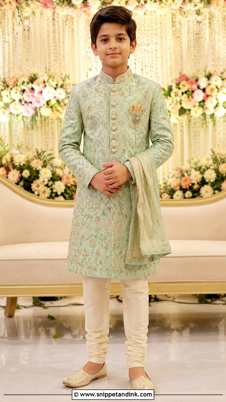 Sherwani With Churidar For Boys - Snippet and Ink - 25 Mehndi Dress for Boys Ideas