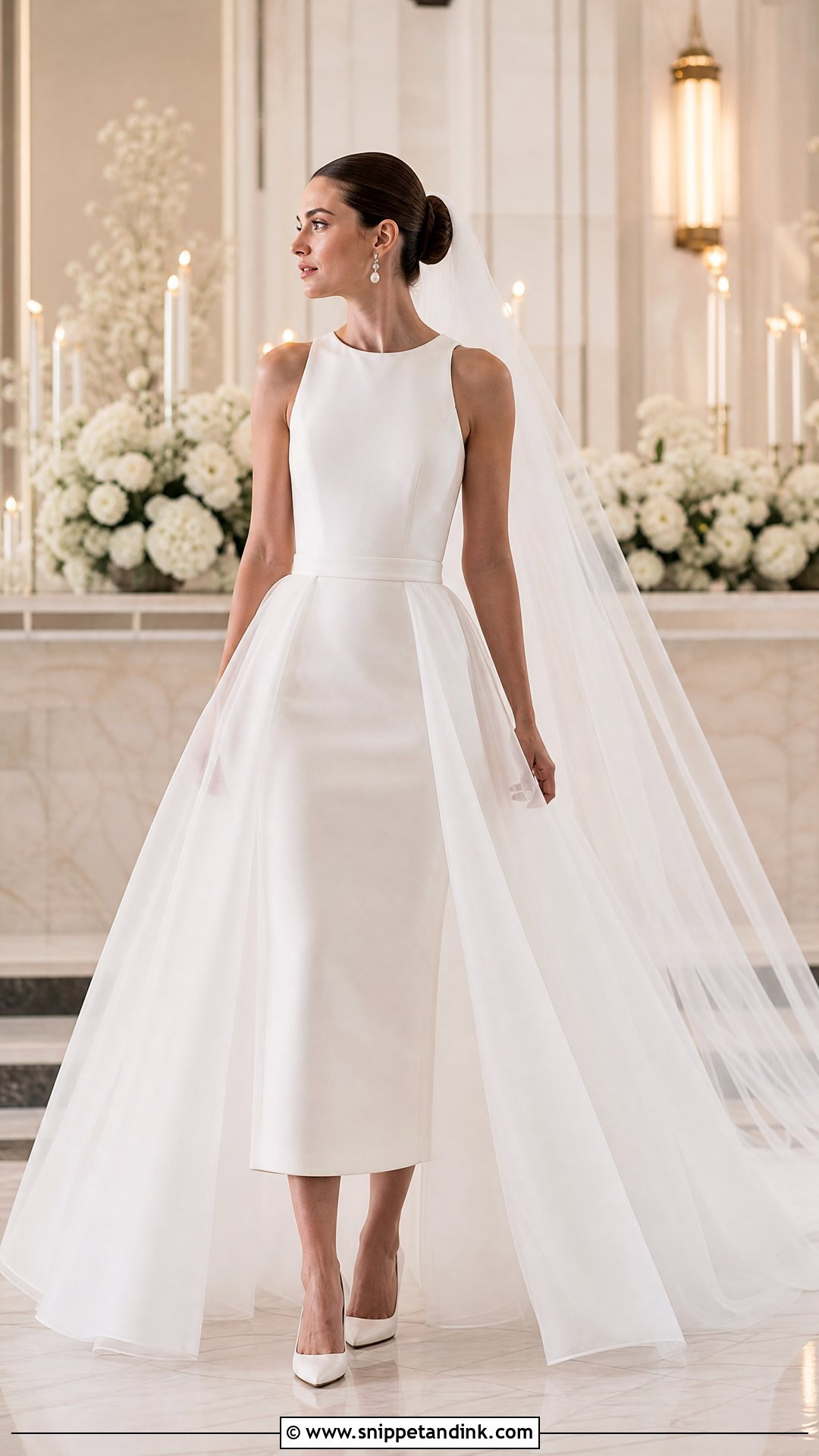 Shift Wedding Dress With Detachable Overskirt - Snippet and Ink - 20 Shift Wedding Dress Ideas