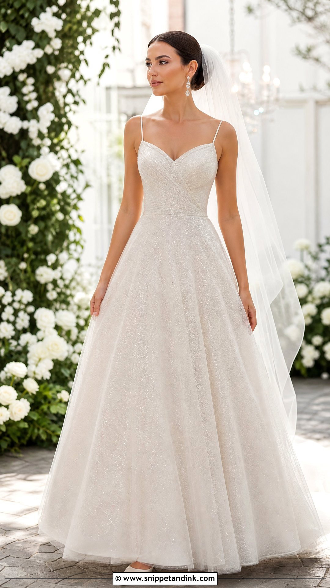 Shimmer A Line Wedding Dress - Snippet and Ink - 20 Shimmer Wedding Dress Ideas
