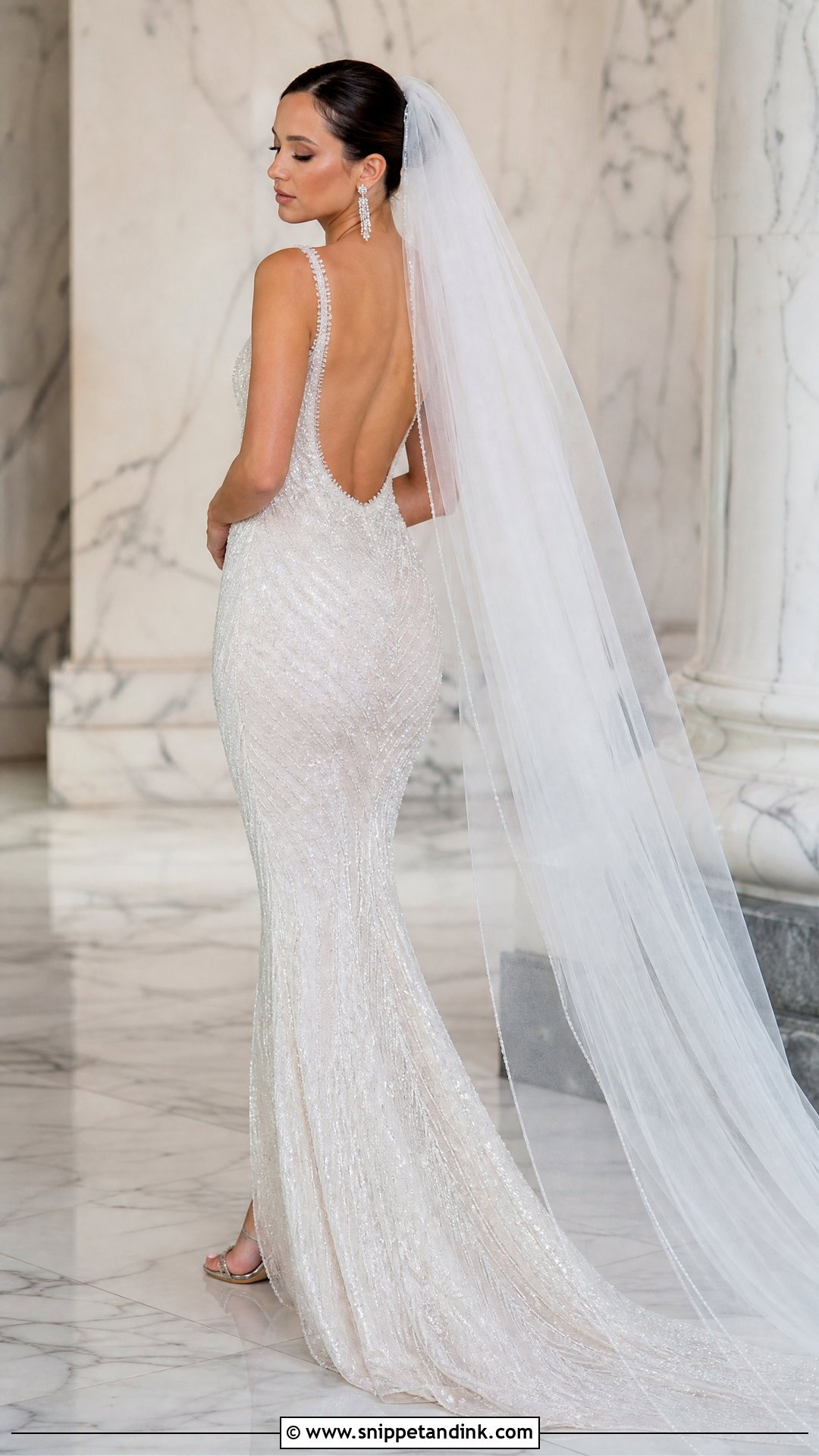 Shimmer Low Back Wedding Dress - Snippet and Ink - 20 Shimmer Wedding Dress Ideas