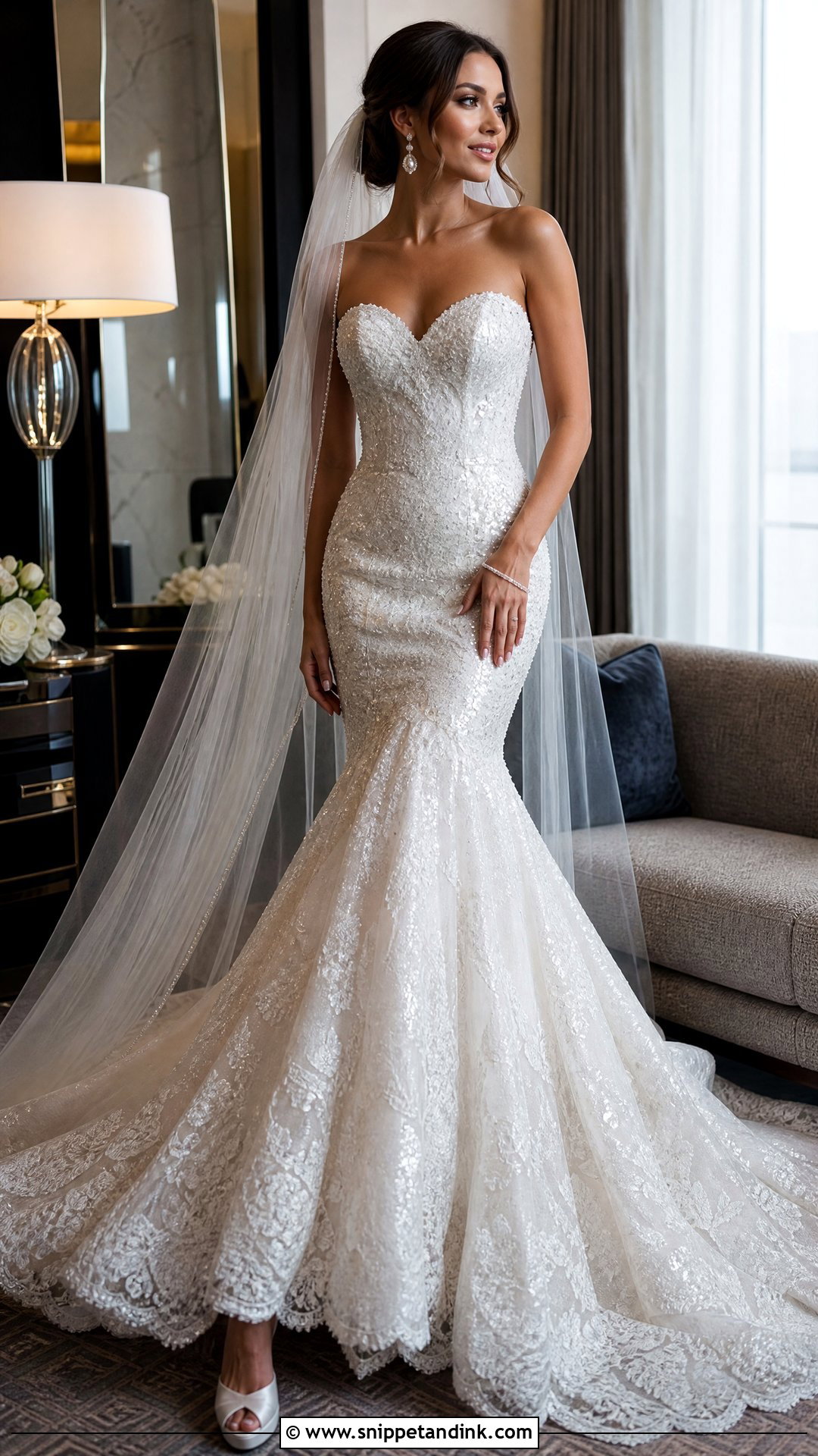 Shimmer Mermaid Wedding Dress - Snippet and Ink - 20 Shimmer Wedding Dress Ideas