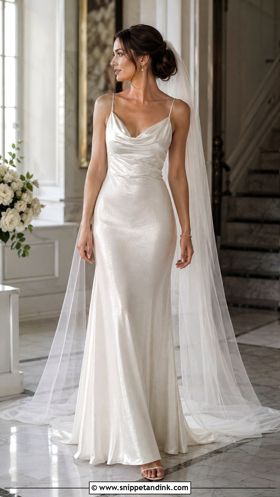 Shimmer Slip Wedding Dress - Snippet and Ink - 20 Shiny Wedding Dress Ideas
