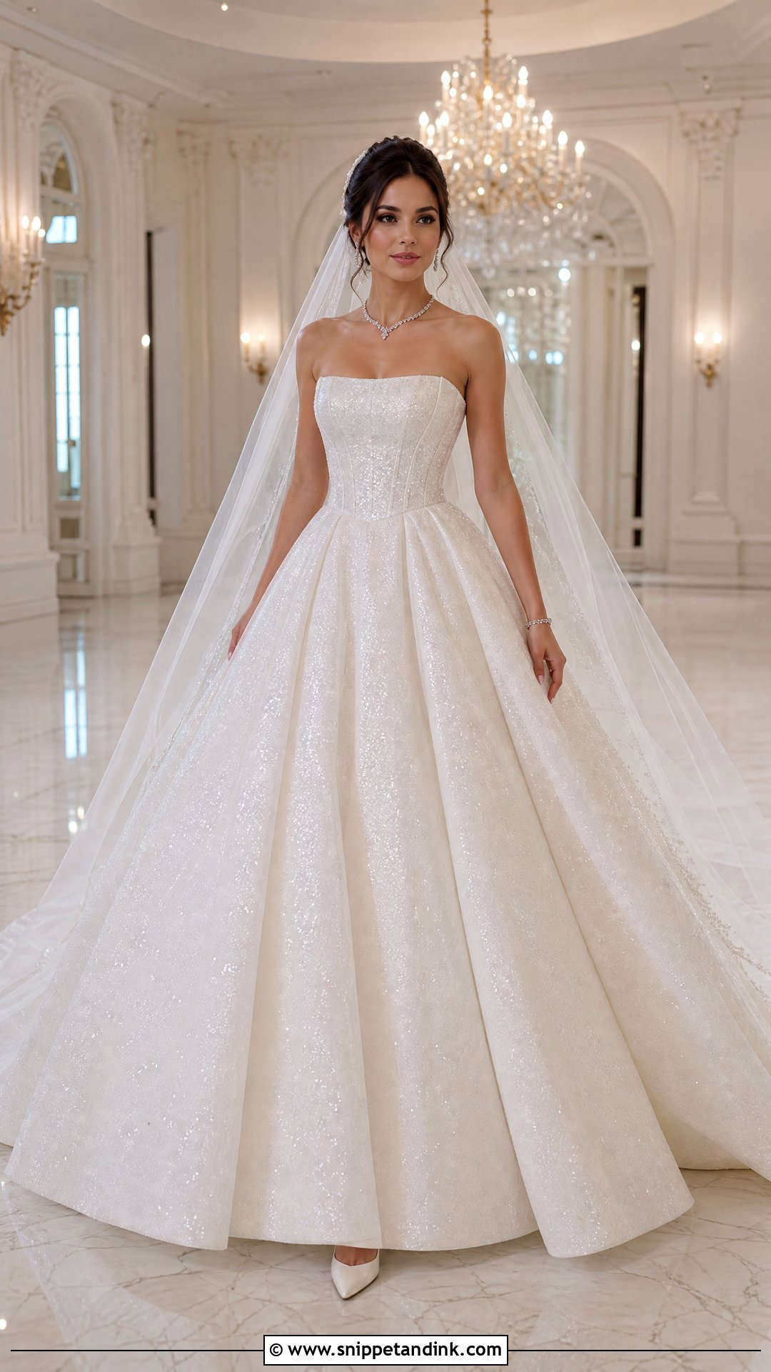 Shimmer Strapless Wedding Dress - Snippet and Ink - 20 Shimmer Wedding Dress Ideas
