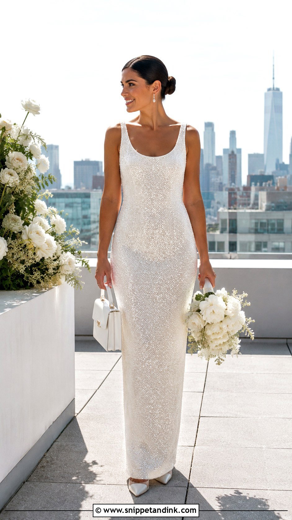 Shimmery Sequin Sheath Wedding Dress - Snippet and Ink - 20 Shimmery Wedding Dress Ideas