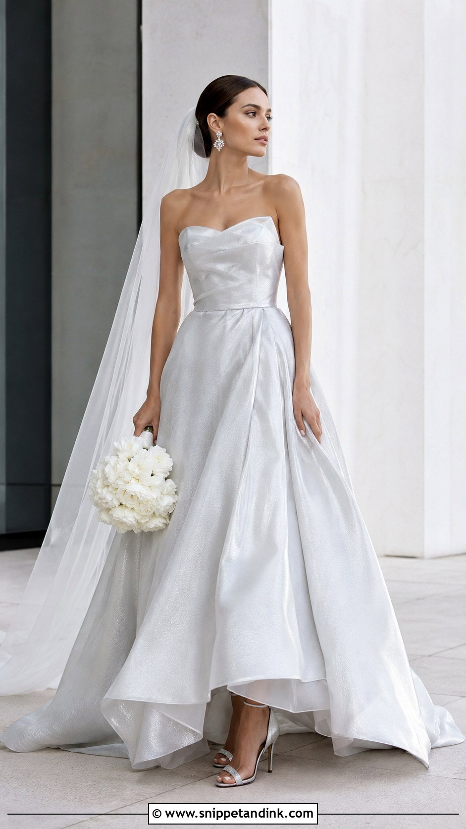Shimmery Silver Metallic Wedding Dress - Snippet and Ink - 20 Shimmery Wedding Dress Ideas