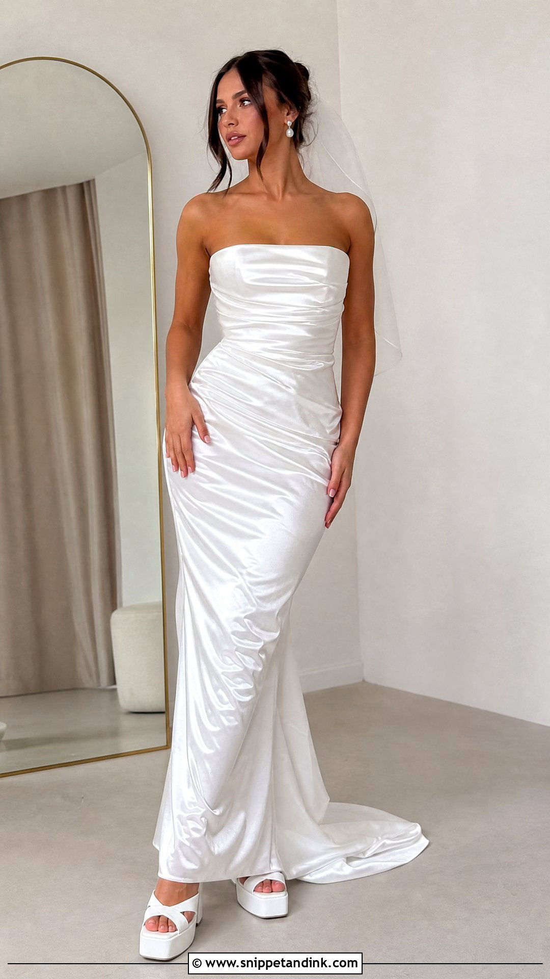 Shiny Satin Wedding Dress - Snippet and Ink - 25 Ugly Wedding Dresses