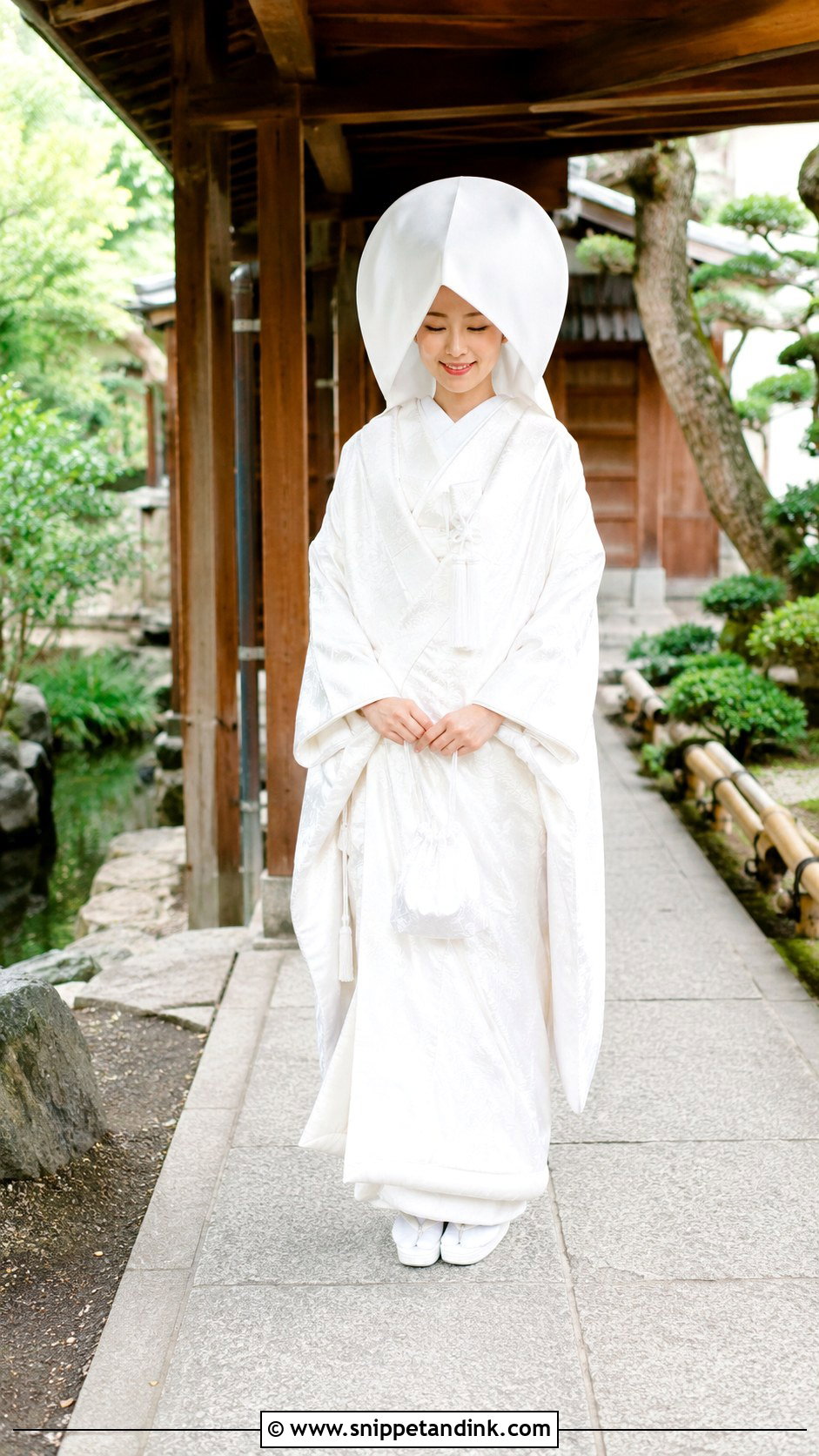 Shiromuku With Wataboshi Hood - Snippet and Ink - 30 Japanese Wedding Dress Ideas