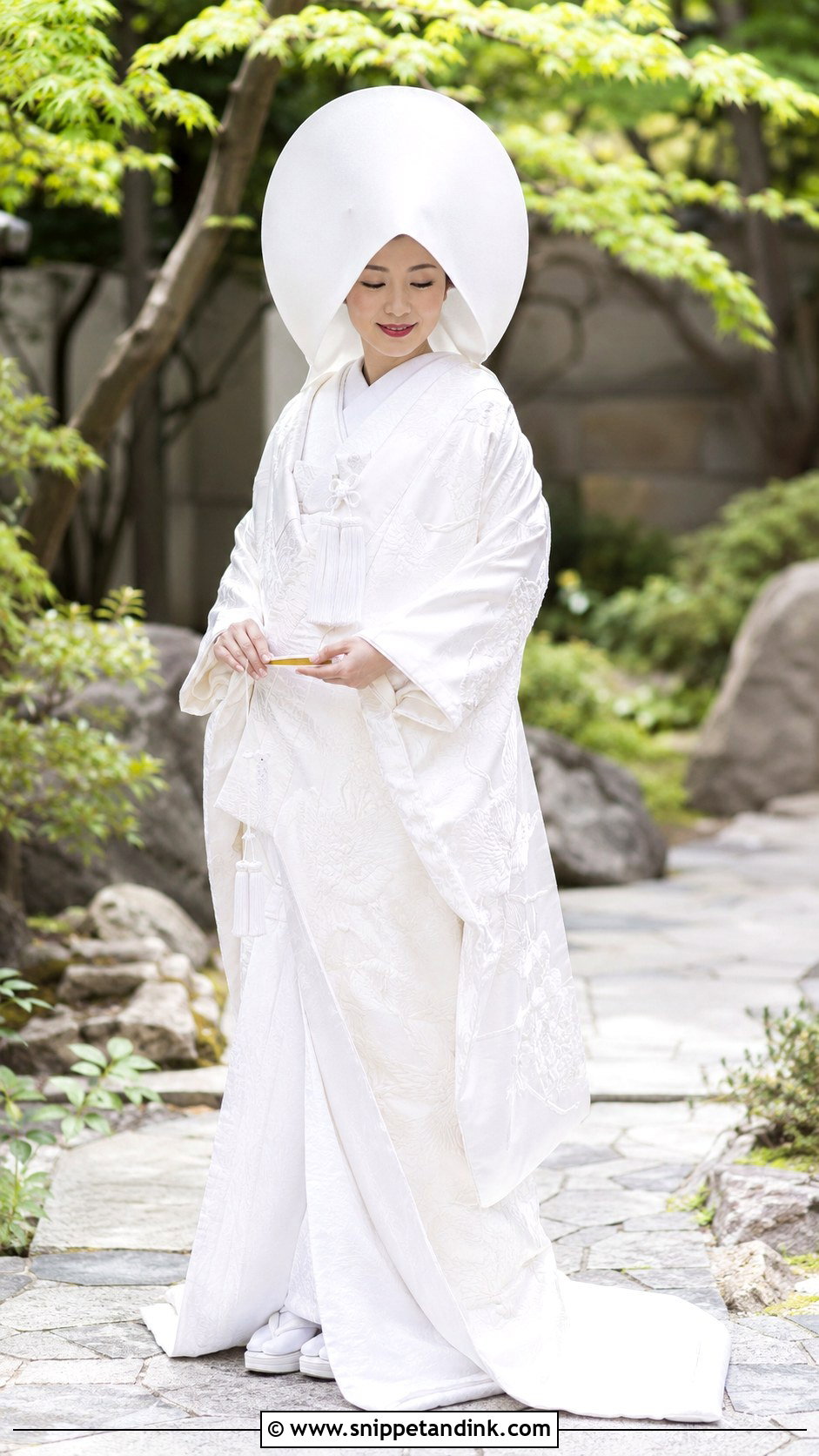 Shiromuku With Wataboshi Japanese Wedding Dress - Snippet and Ink - 20 Japanese Wedding Dresses