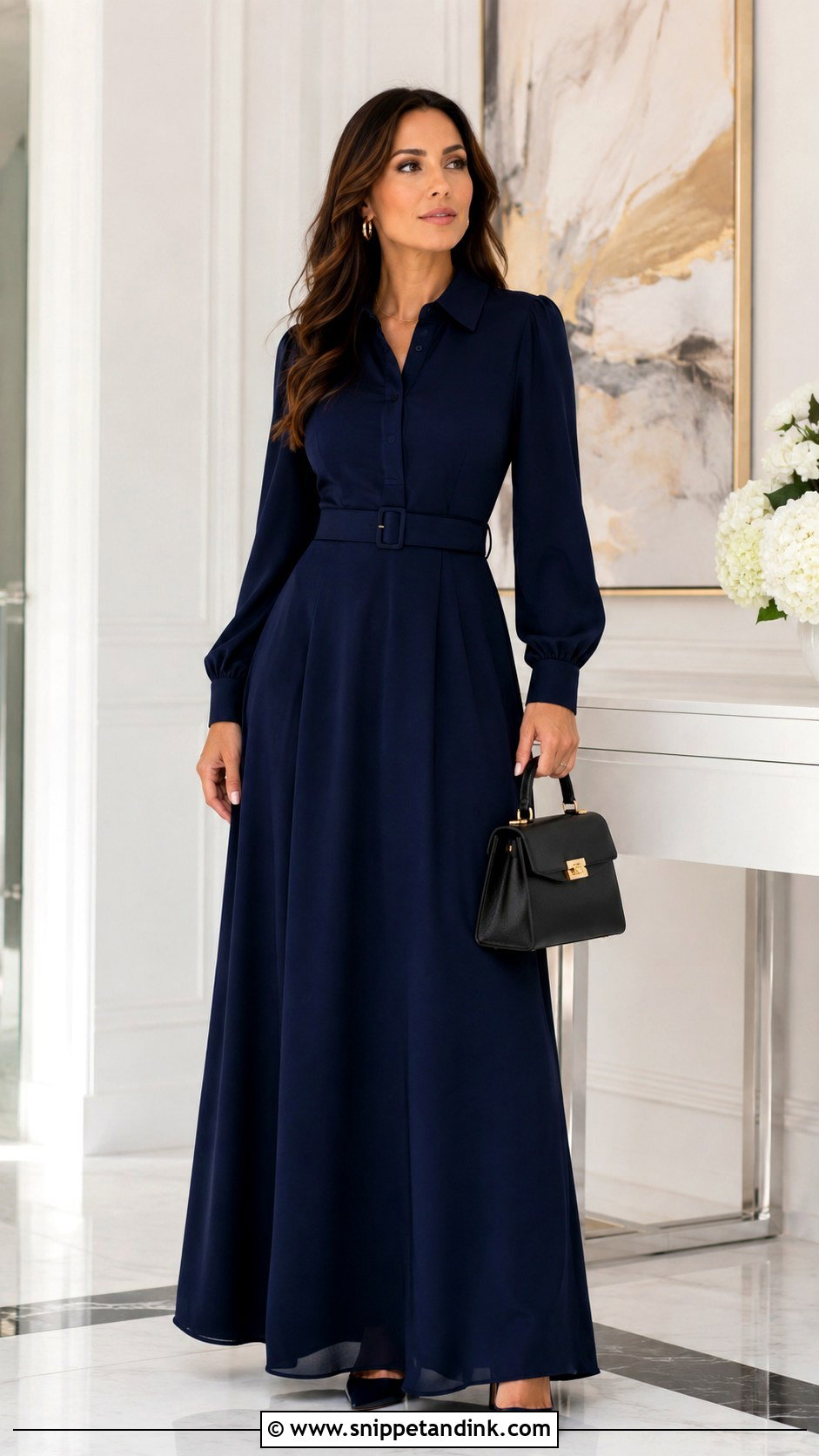 Shirt Collar Gown - Snippet and Ink - 20 Collar Gown Design Ideas