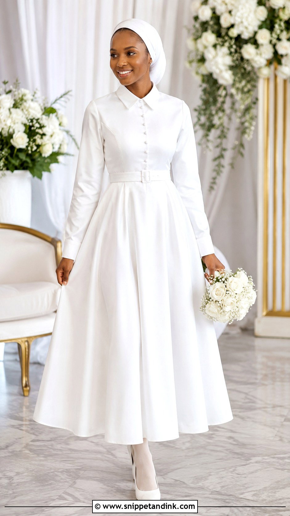 Shirtwaist Deeper Life Wedding Gown - Snippet and Ink - 20 Deeper Life Wedding Gowns