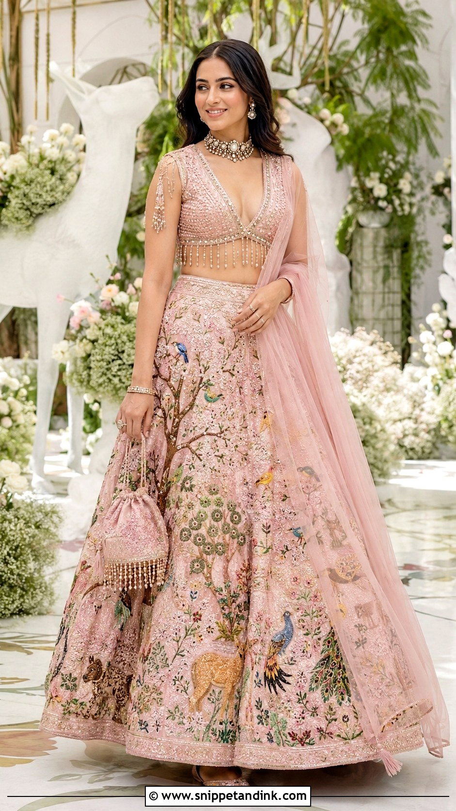 Shloka Ambani Pink Vantara Lehenga - Snippet and Ink - 20 Anant Ambani Wedding Outfits