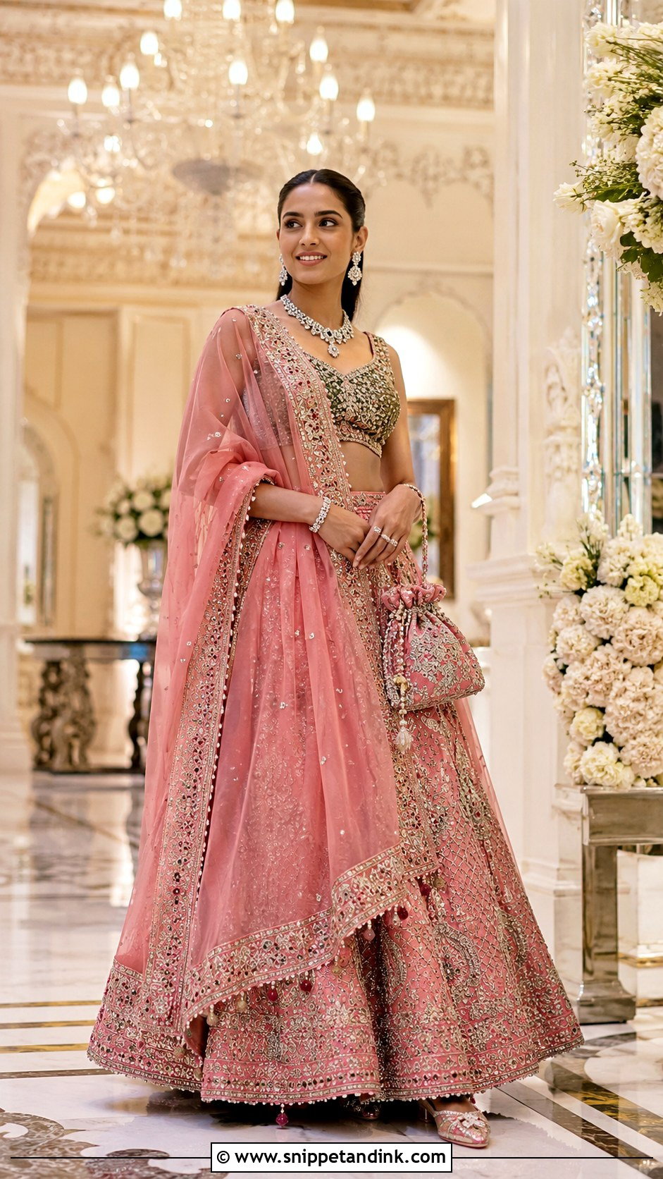 Shloka Ambani Repurposed Pink Wedding Lehenga - Snippet and Ink - 20 Anant Ambani Wedding Outfits