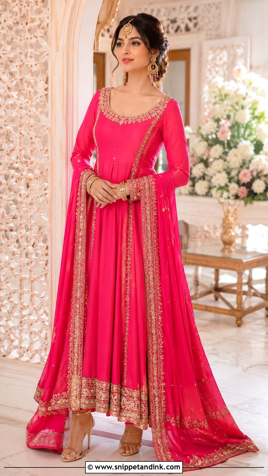 Shocking Pink Pishwas Dress With Dupatta - Snippet and Ink - 25 Pakistani Shocking Pink Dress Ideas
