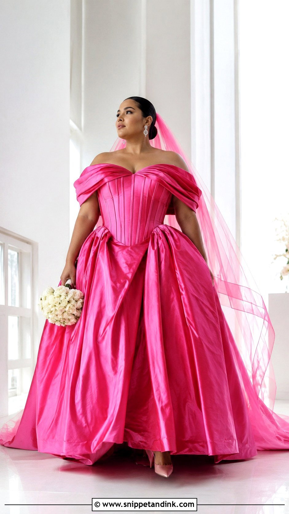 Shocking Pink Schiaparelli Wedding Dress - Snippet and Ink - 20 Schiaparelli Wedding Dress Ideas