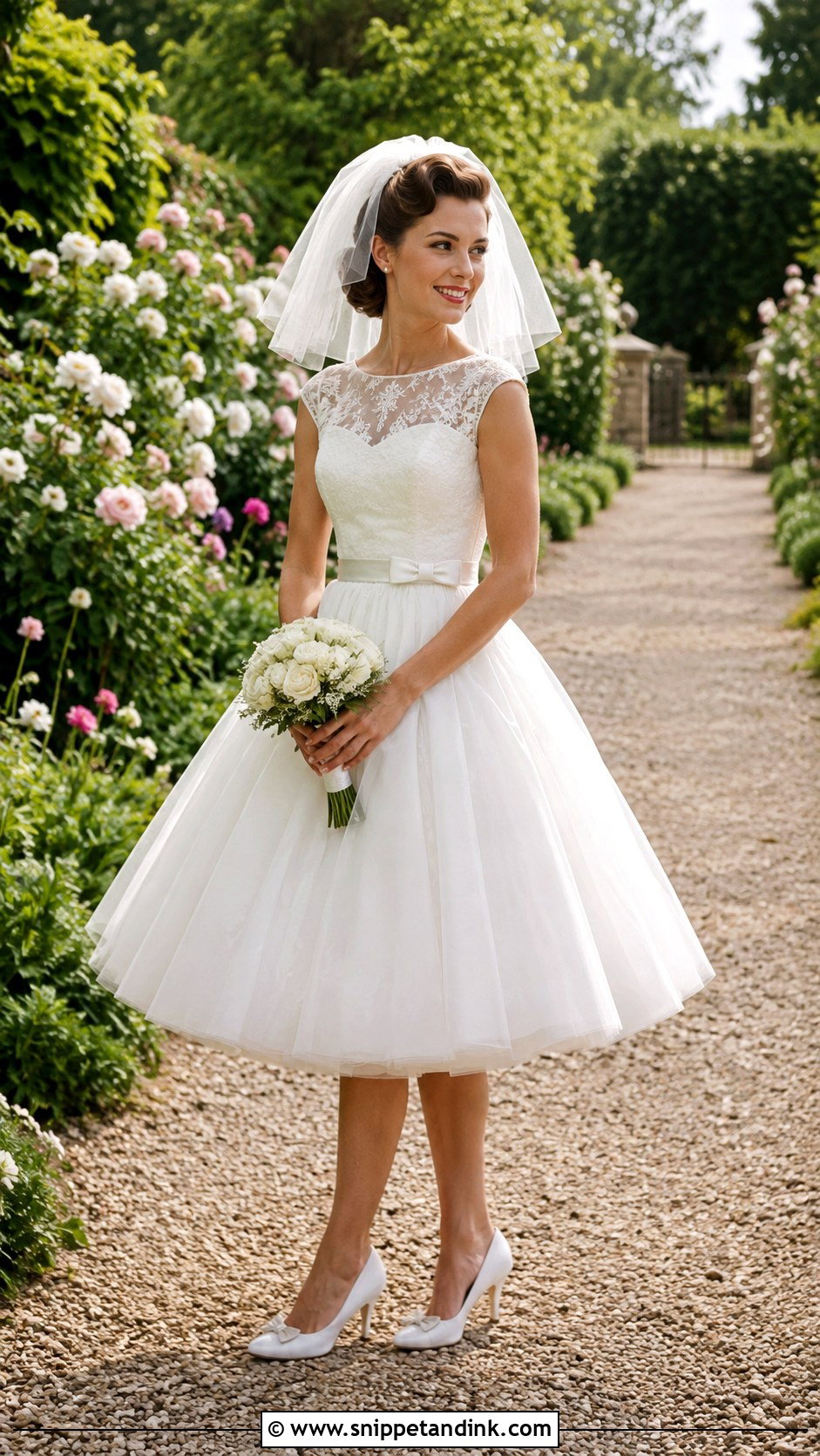 Short 1950s Wedding Dress With Full Skirt - Snippet and Ink - 25 Short Vintage Wedding Dress Ideas