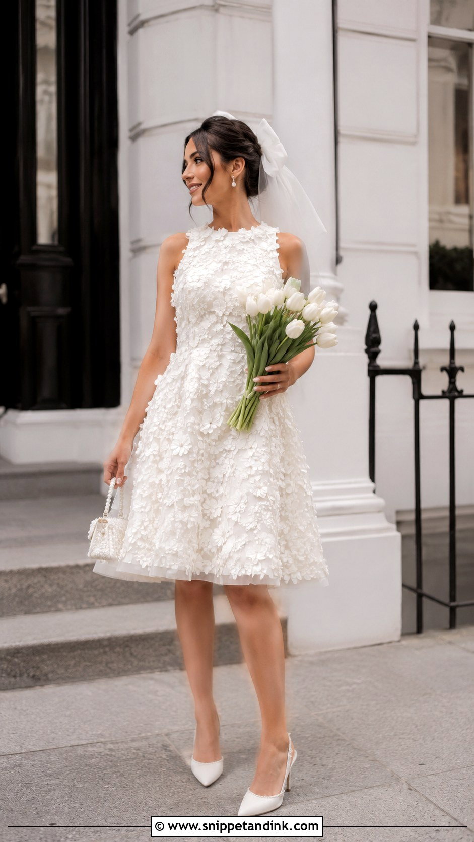 Short 3D Flower Wedding Dress - Snippet and Ink - 20 3D Flower Wedding Dress Ideas