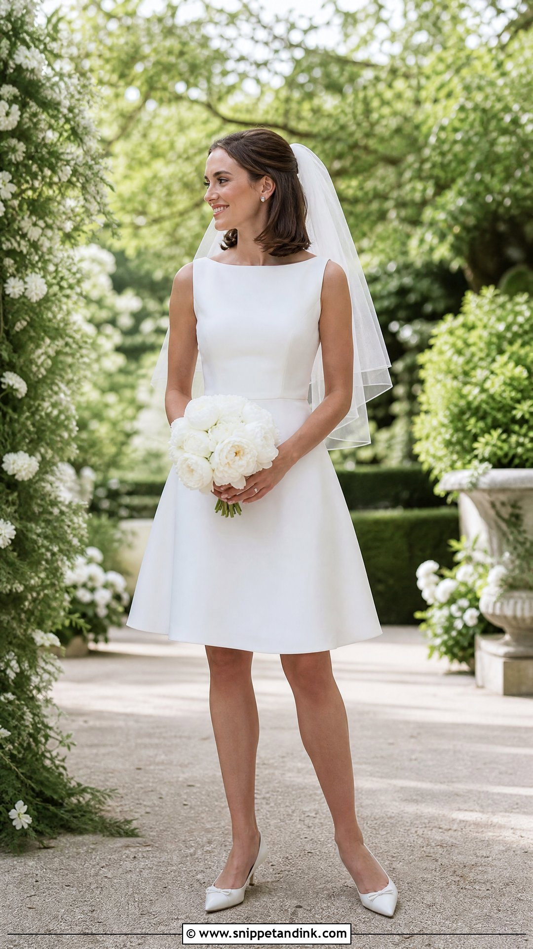 Short 60s A Line Wedding Dress With Veil - Snippet and Ink - 20 Short 60s Wedding Dress Ideas