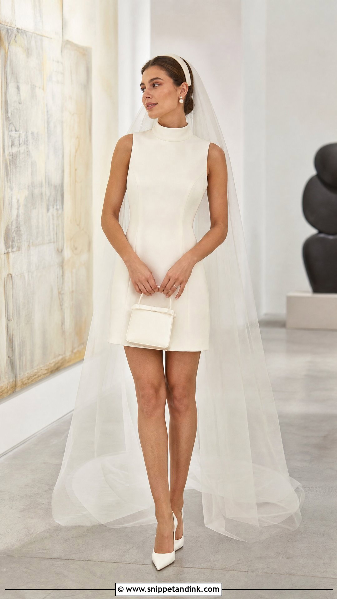Short 60s High Neck Wedding Dress - Snippet and Ink - 20 Short 60s Wedding Dress Ideas