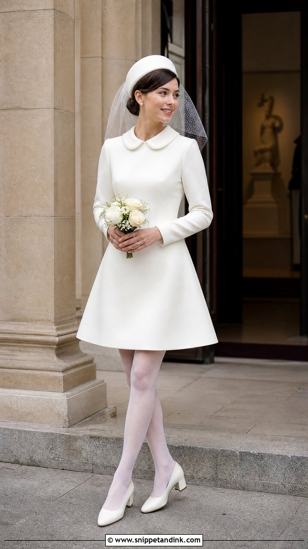Short 60s Peter Pan Collar Wedding Dress - Snippet and Ink - 20 Short 60s Wedding Dress Ideas