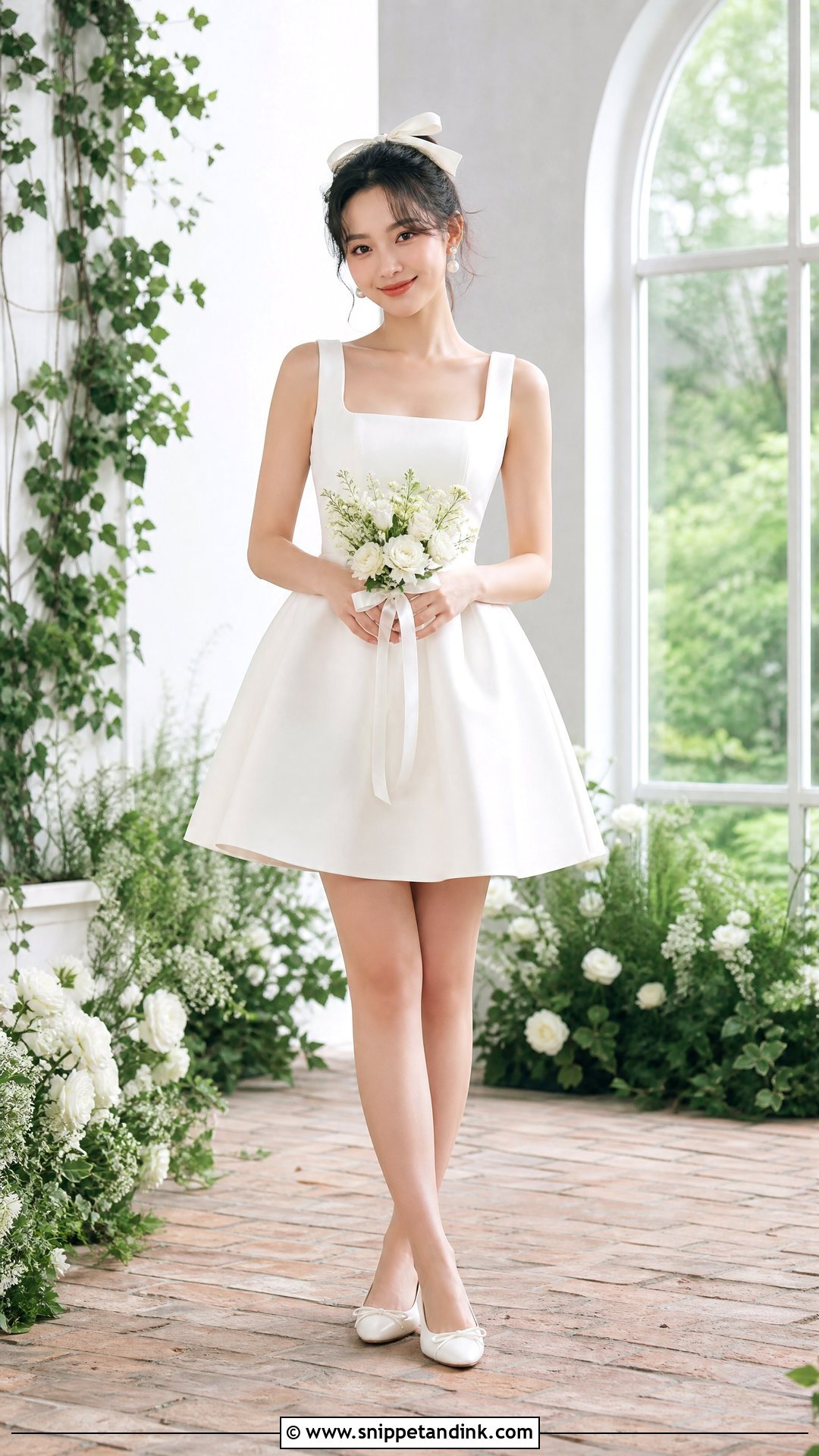 Short A Line Bride Dress With Ballet Flats - Snippet and Ink - 25 Short Bride Dress Ideas