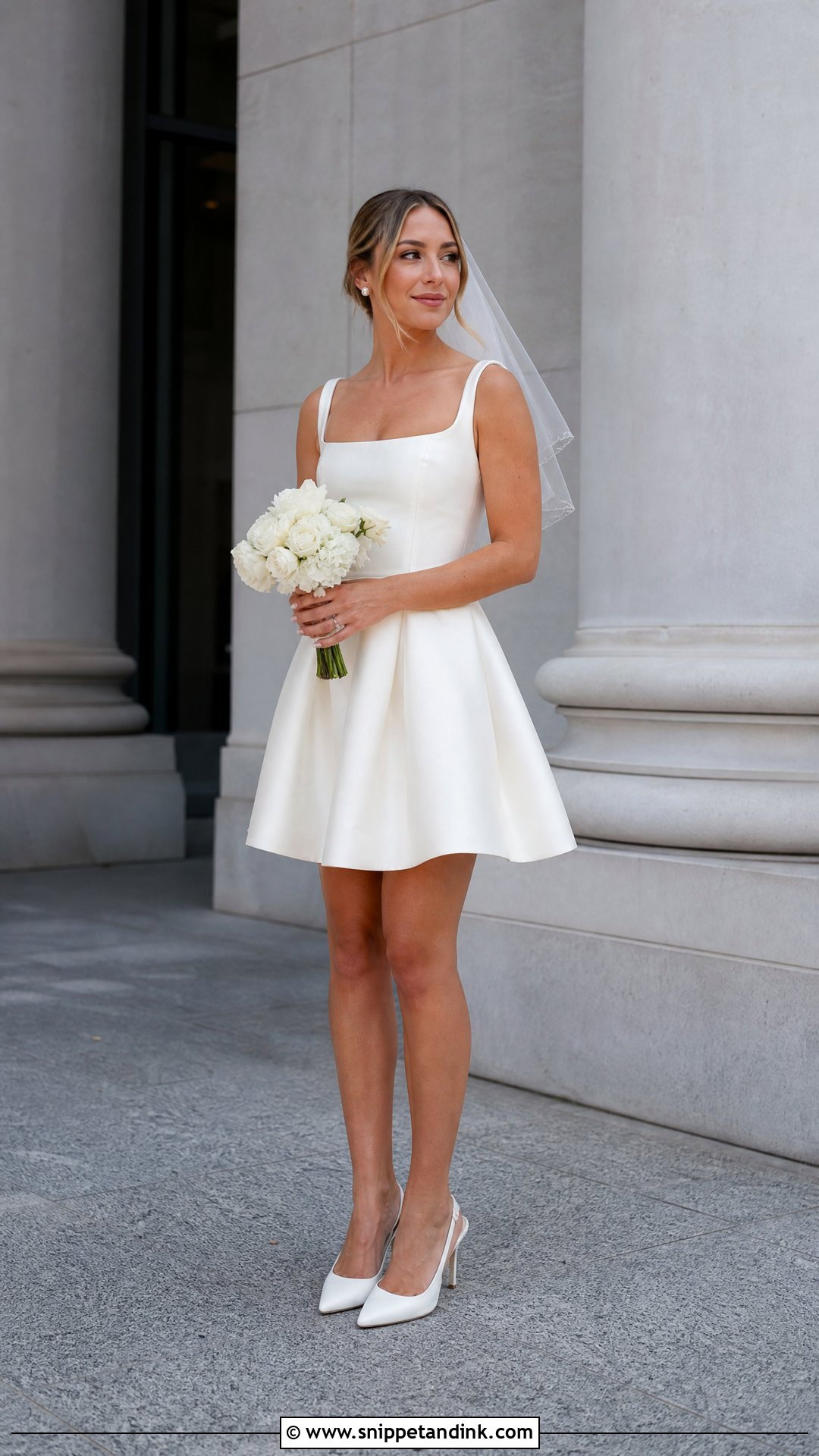 Short A Line Elopement Wedding Dress - Snippet and Ink - 20 Simple Elopement Wedding Dress Ideas
