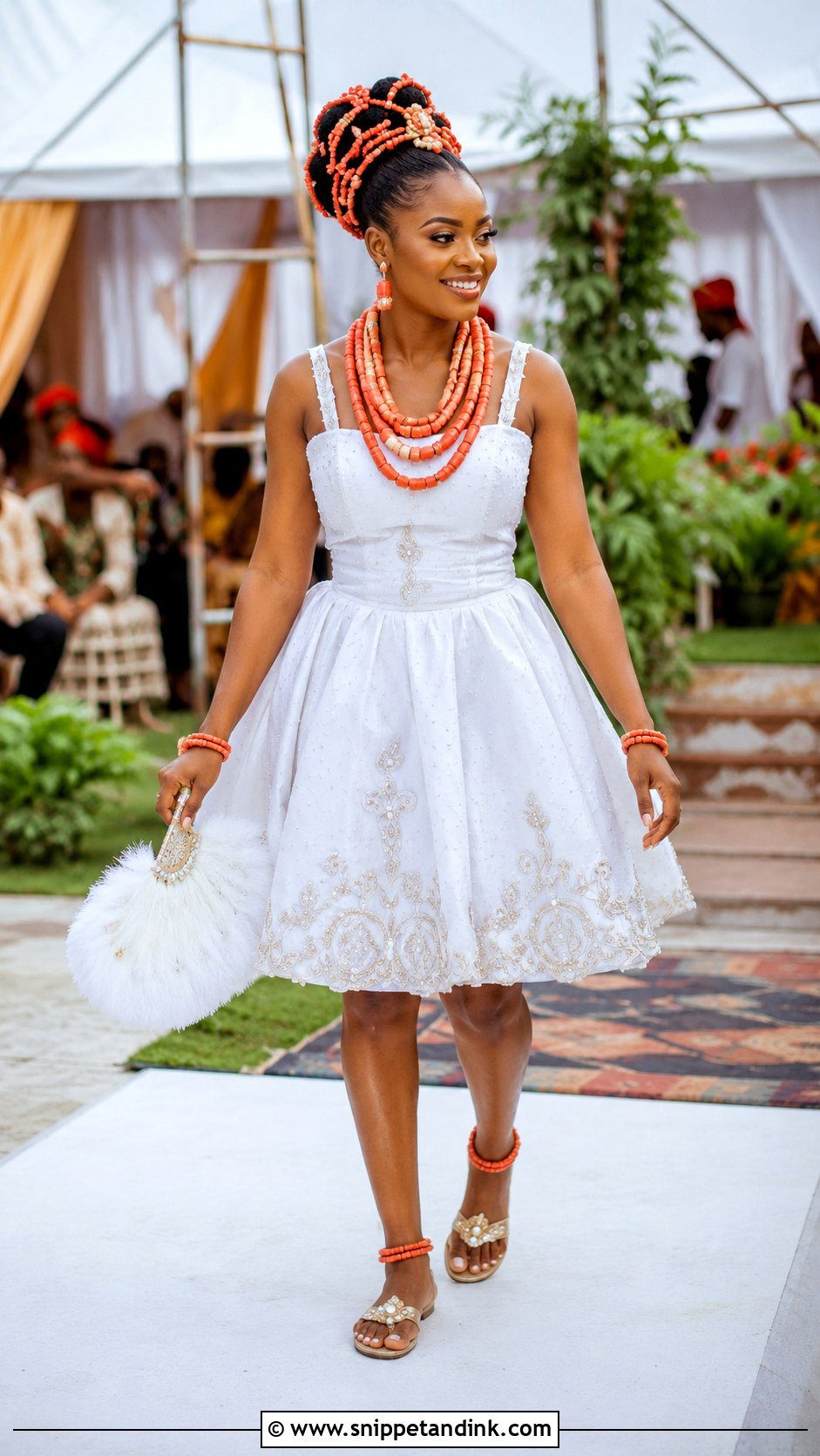 Short Akwa Ocha Maiden Outfit - Snippet and Ink - 20 Akwa Ocha Bride Styles