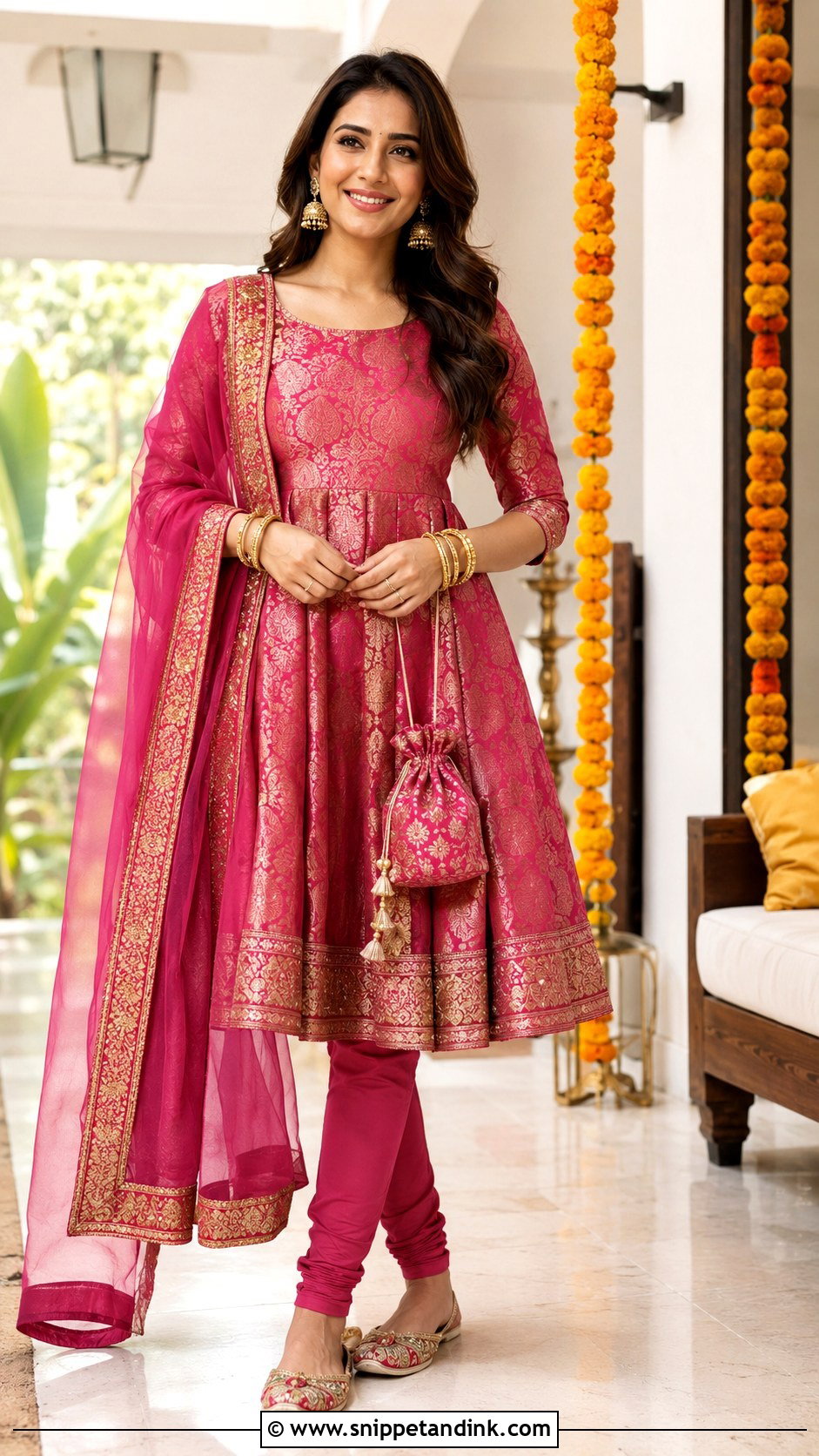Short Anarkali Dress With Churidar - Snippet and Ink - 25 Wedding Anarkali Dress Ideas