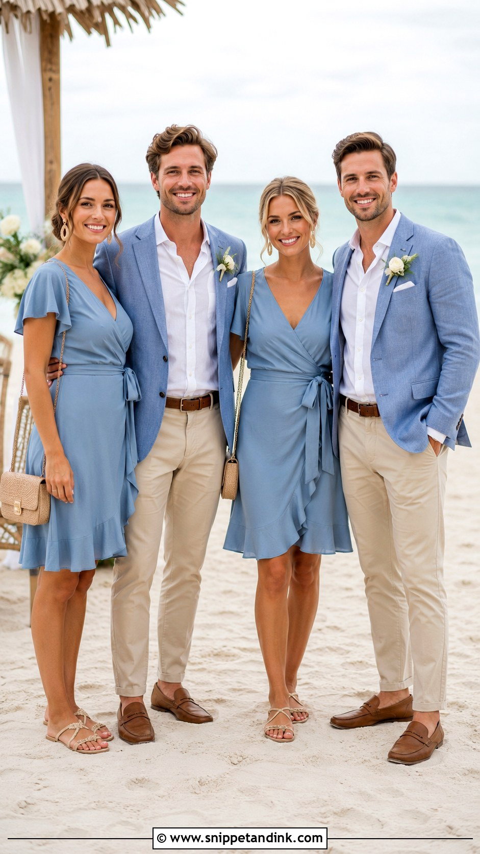 Short Beach Wedding Party Attire - Snippet and Ink - 20 Beach Wedding Party Attire Ideas