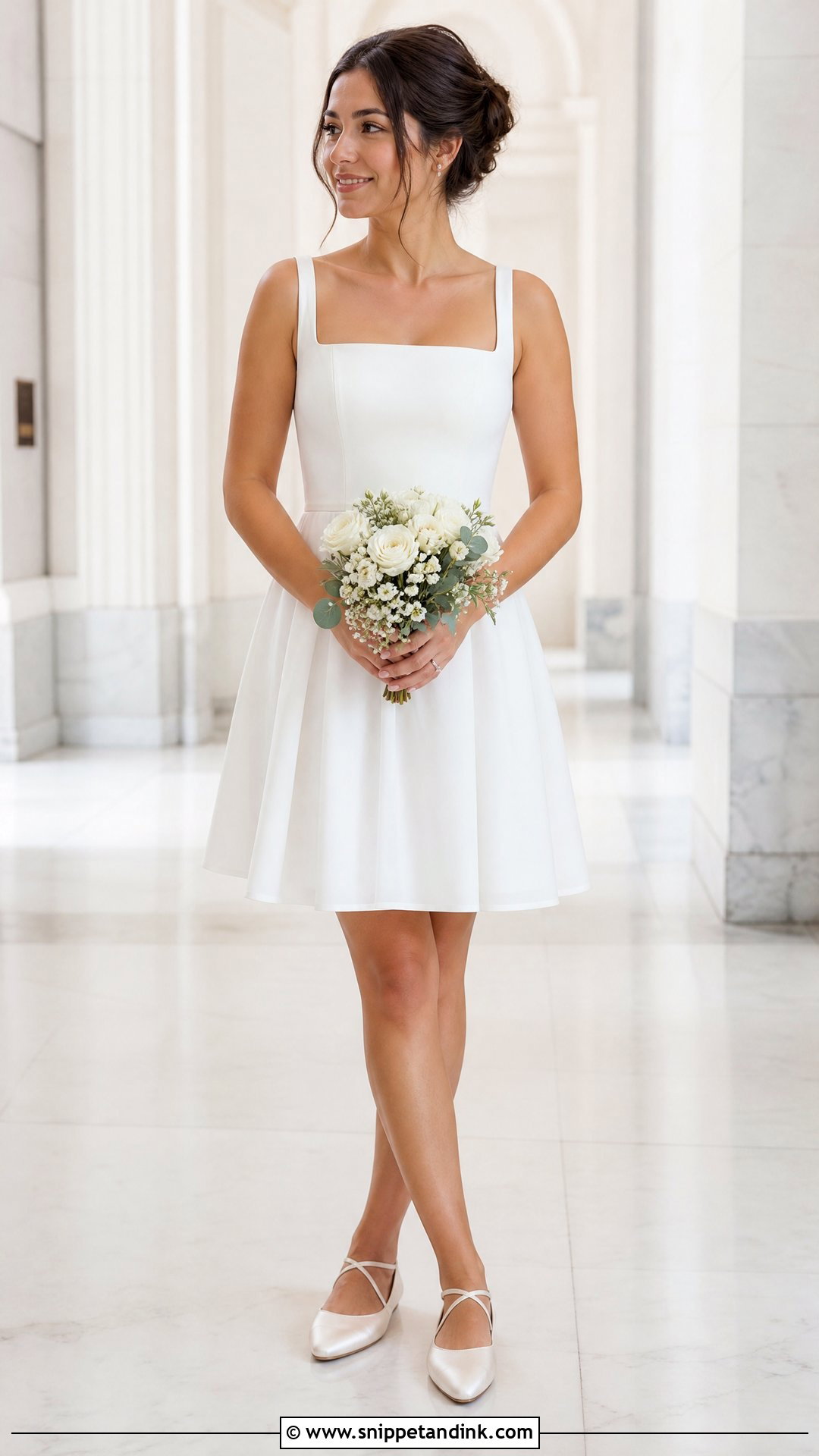 Short Bride Dress With Ballet Flats - Snippet and Ink - 25 Short Bride Dresses