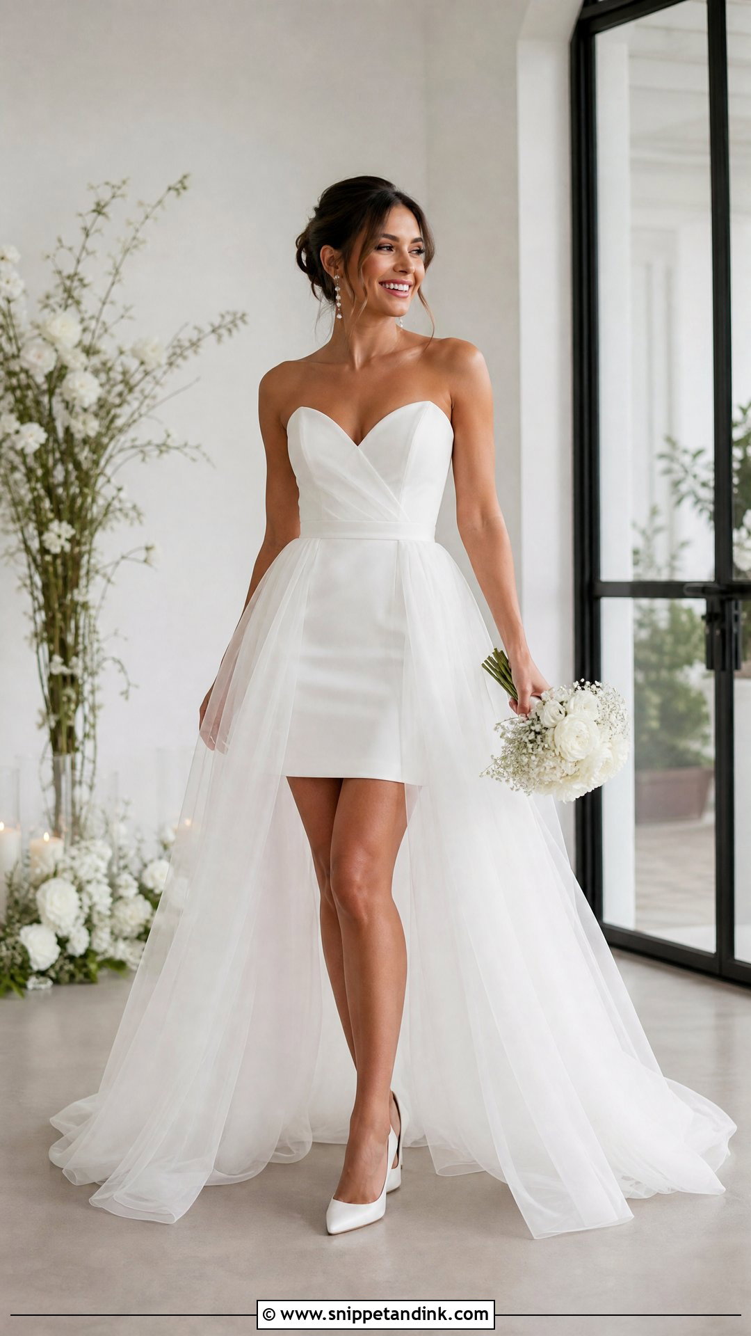 Short Bride Dress With Overskirt - Snippet and Ink - 25 Short Bride Dresses