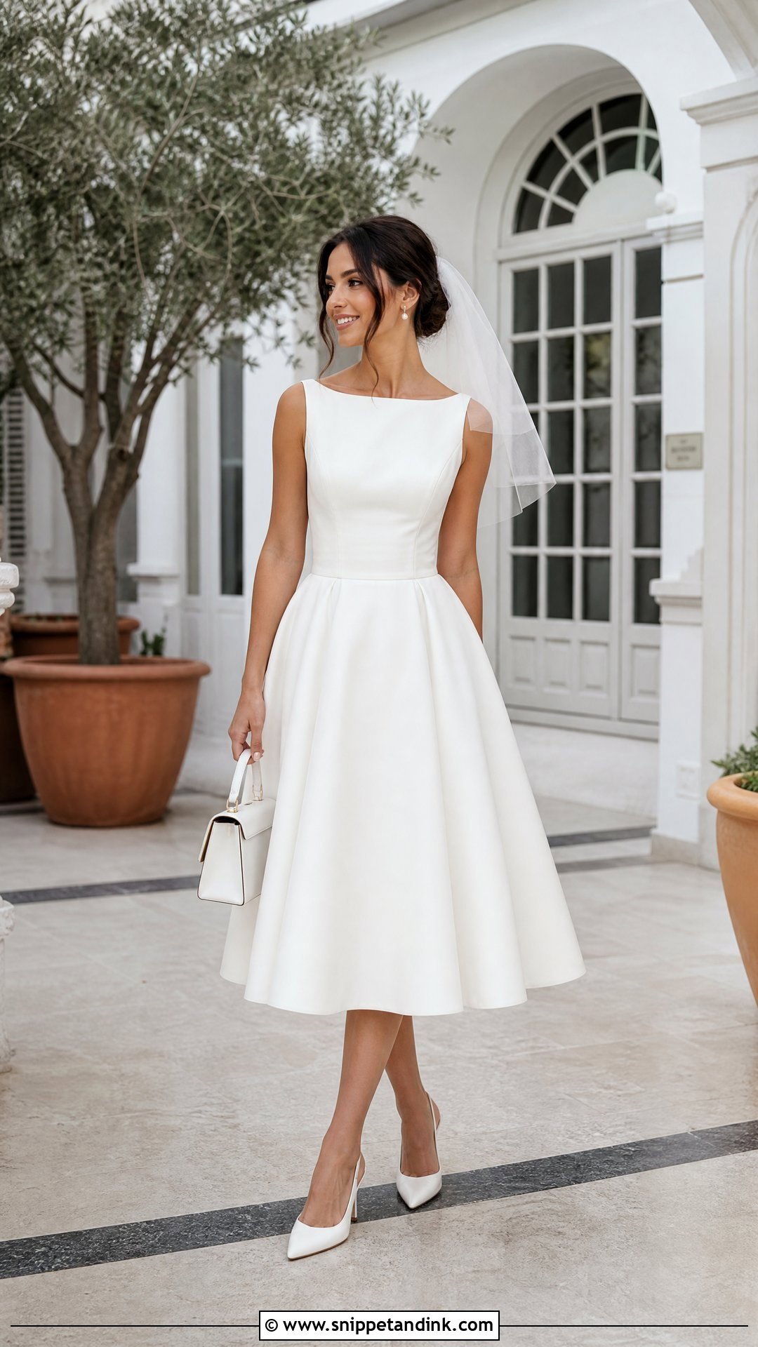 Short Bride Dress With Tea Length Skirt - Snippet and Ink - 25 Short Bride Dresses