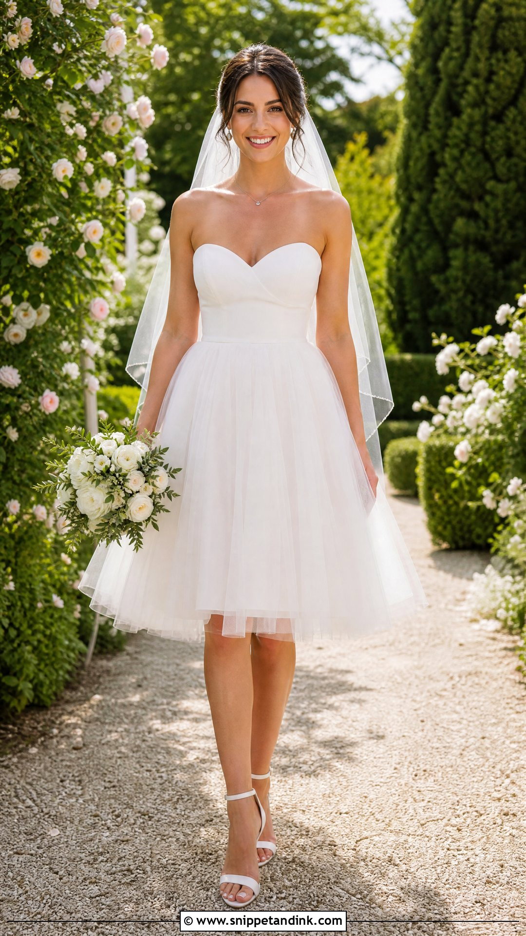 Short Bride Dress With Tulle Skirt - Snippet and Ink - 25 Short Bride Dresses