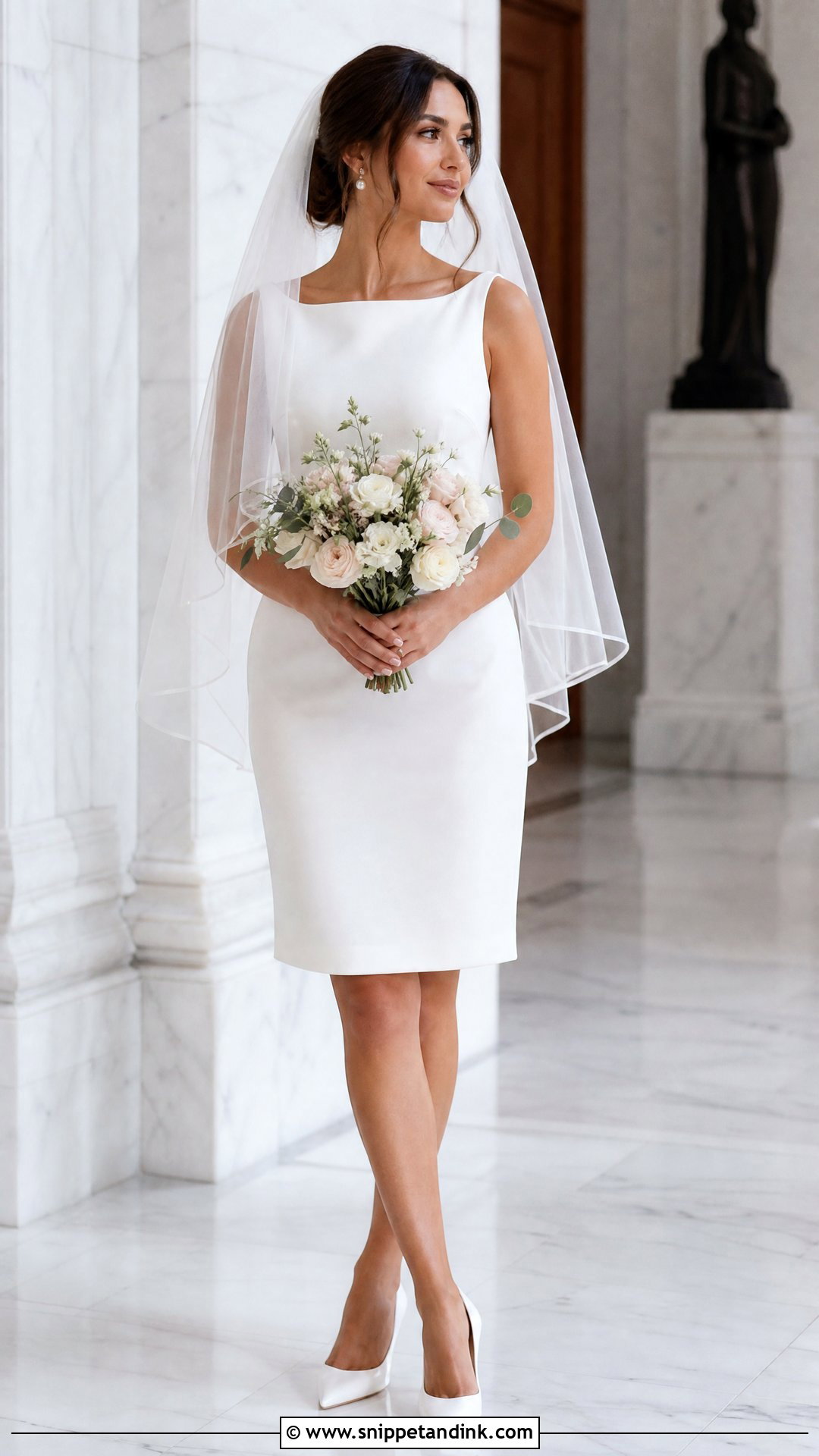 Short Bride Dress With Veil - Snippet and Ink - 25 Short Bride Dresses