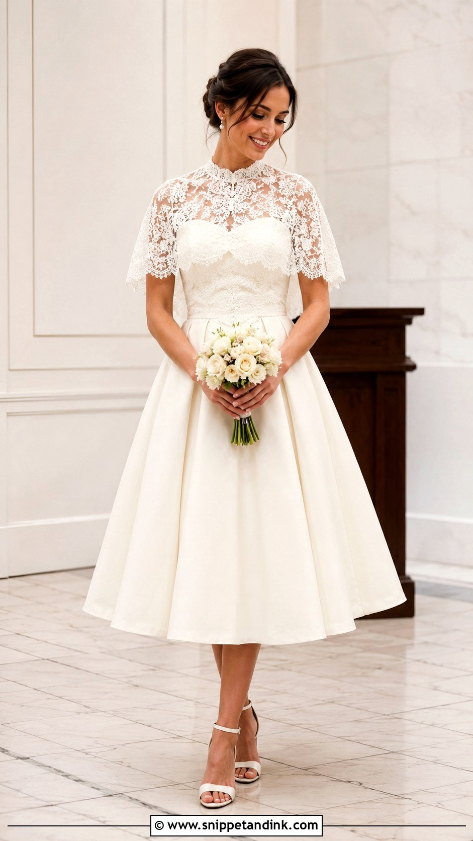 Short Cape Wedding Dress - Snippet and Ink - 30 Wedding Dress with Cape Ideas
