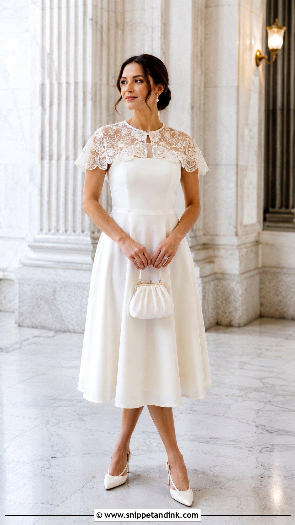 Short Capelet Wedding Dress - Snippet and Ink - 30 Cape Wedding Dress Ideas