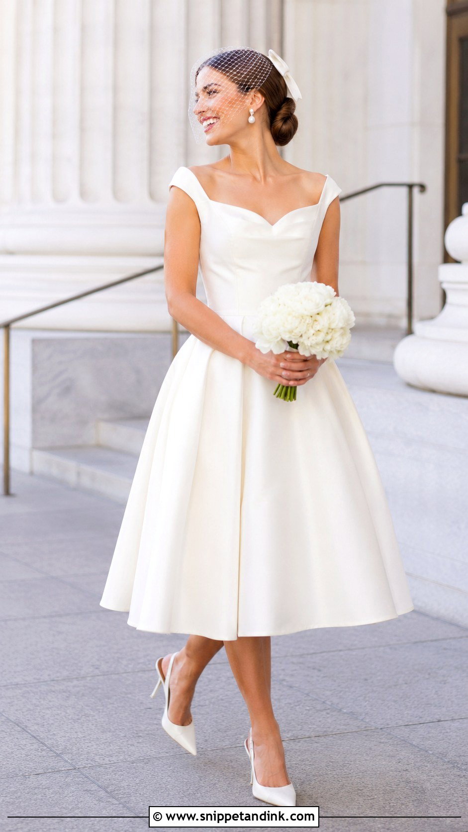 Short Cat Eye Neckline Wedding Dress - Snippet and Ink - 20 Cat Eye Neckline Wedding Dress Ideas