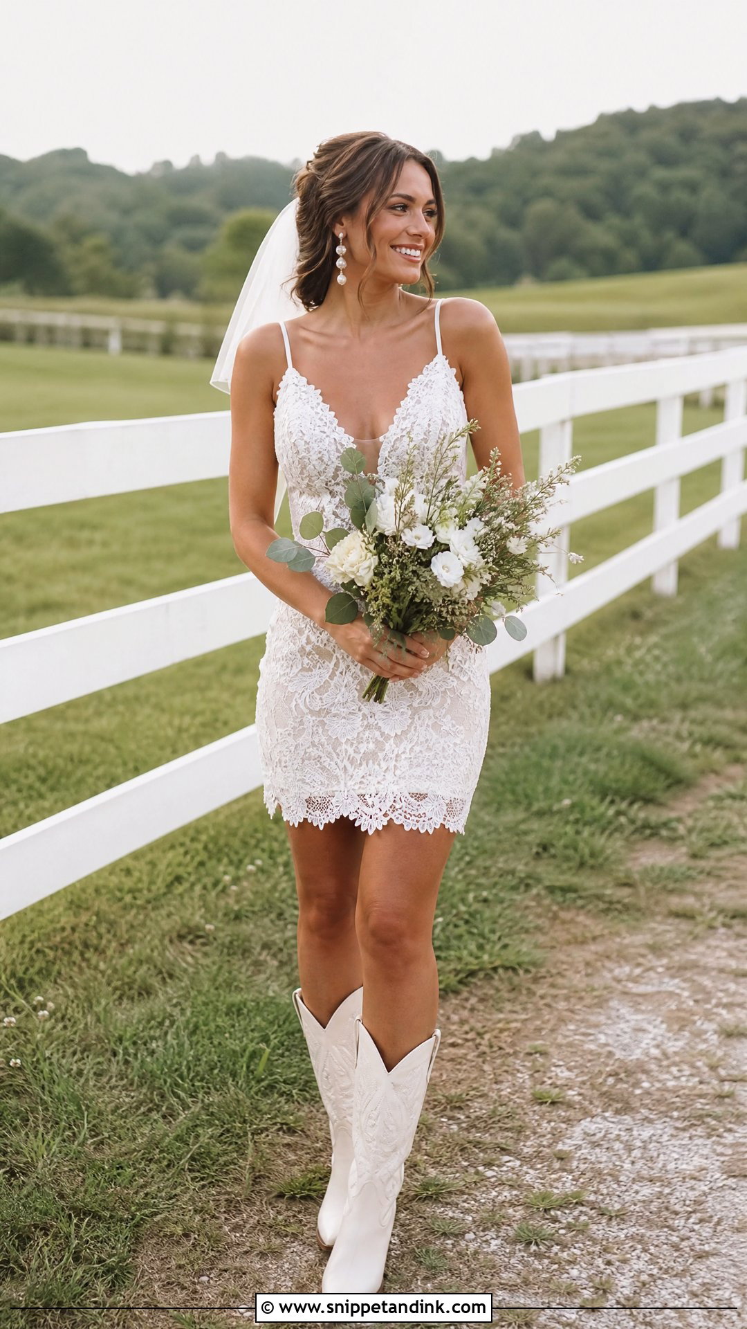 Short Farm Wedding Dress With Bridal Boots - Snippet and Ink - 25 Farm Wedding Dress Ideas