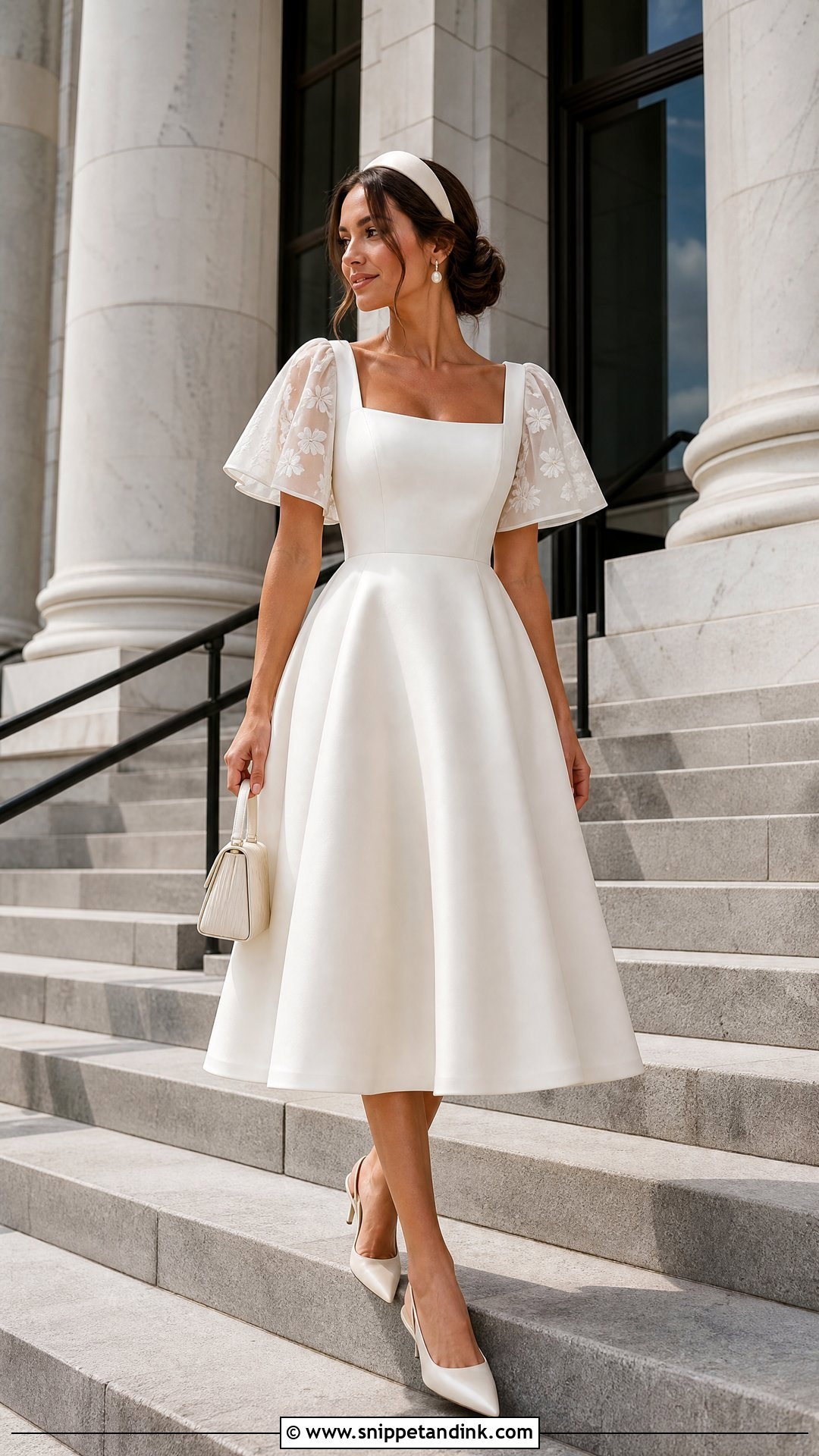 Short Flutter Sleeve Wedding Dress - Snippet and Ink - 20 Wedding Dress Flutter Sleeves