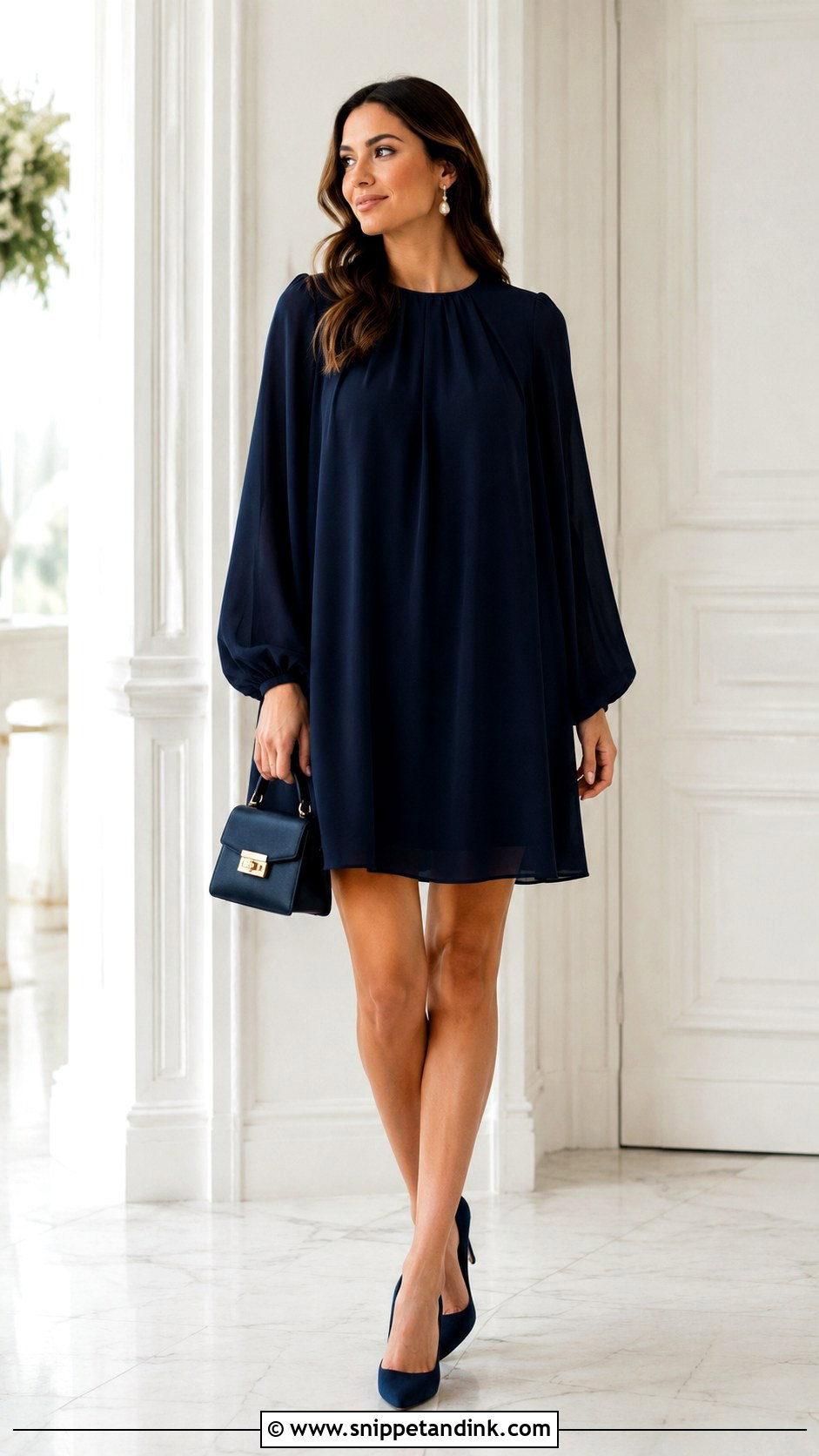 Short Free Gown With Bishop Sleeves And Pumps - Snippet and Ink - 30 Short Free Gown Ideas