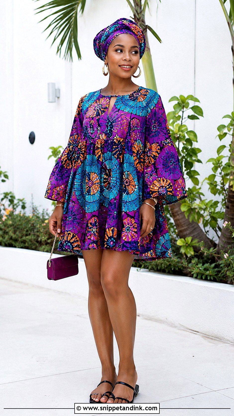 Short Free Gown With Headwrap And Sandals - Snippet and Ink - 30 Short Free Gown Ideas