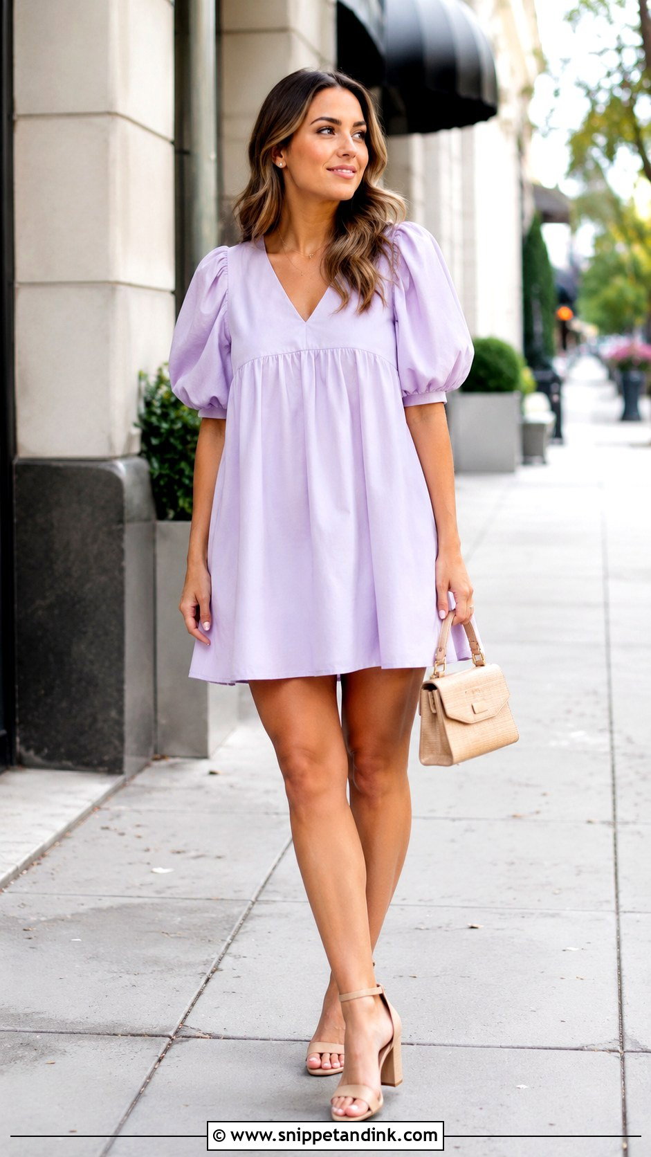 Short Free Gown With Puff Sleeves And Heels - Snippet and Ink - 30 Short Free Gown Ideas