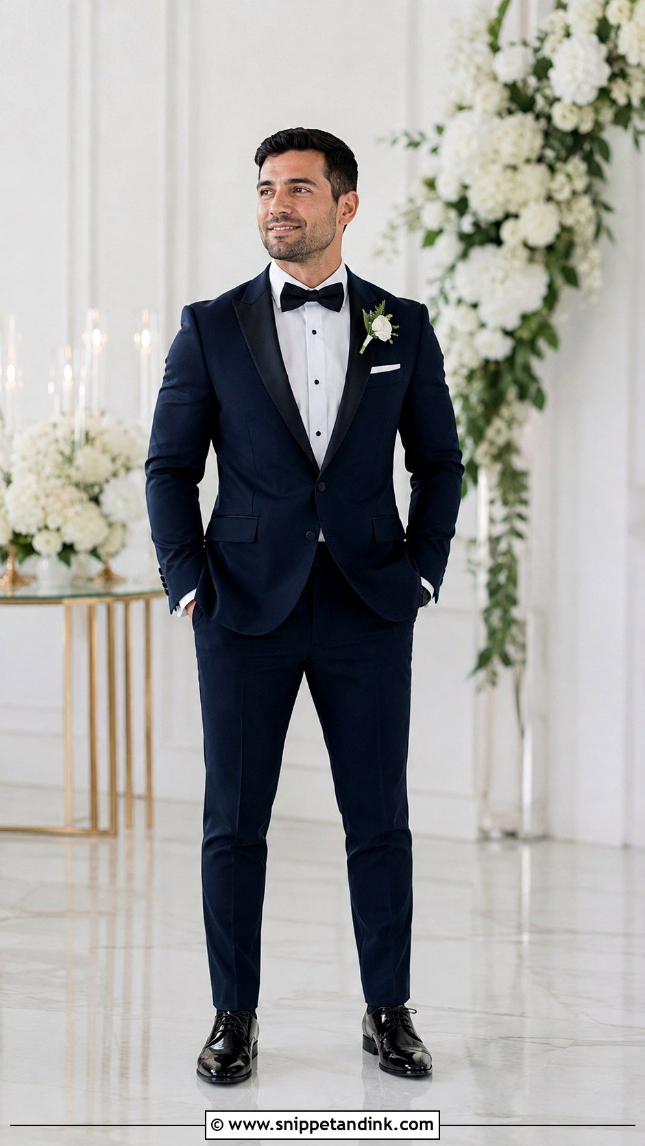 Short Groom Tuxedo Wedding Look - Snippet and Ink - 30 Tuxedo Wedding Ideas
