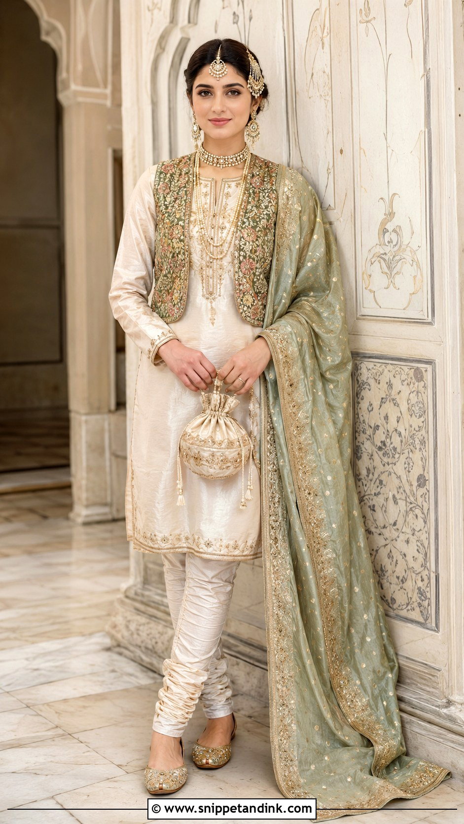 Short Kurta And Koti Khada Dupatta Outfit - Snippet and Ink - 20 Khada Duppata Hyderabadi Ideas