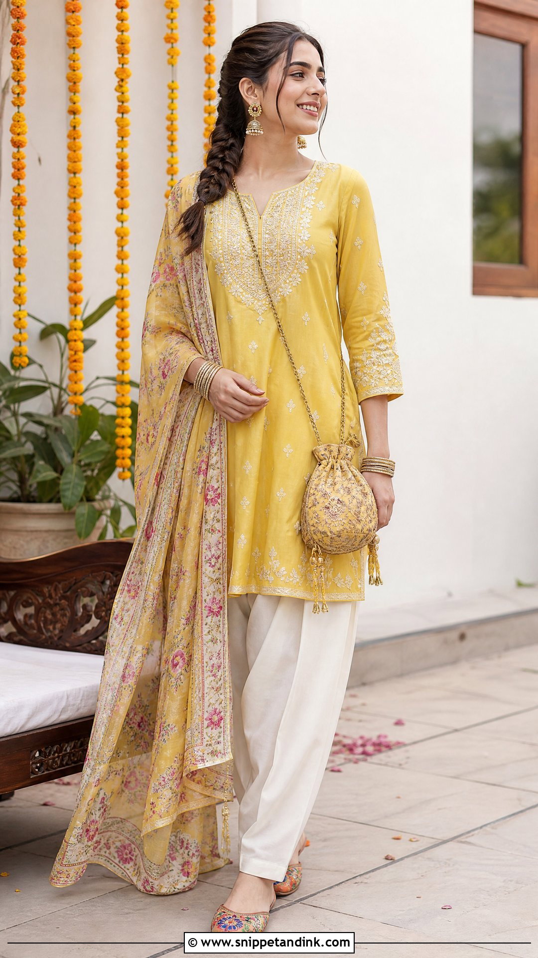 Short Kurta And Shalwar Haldi Dress - Snippet and Ink - 20 Pakistani Haldi Dress Ideas