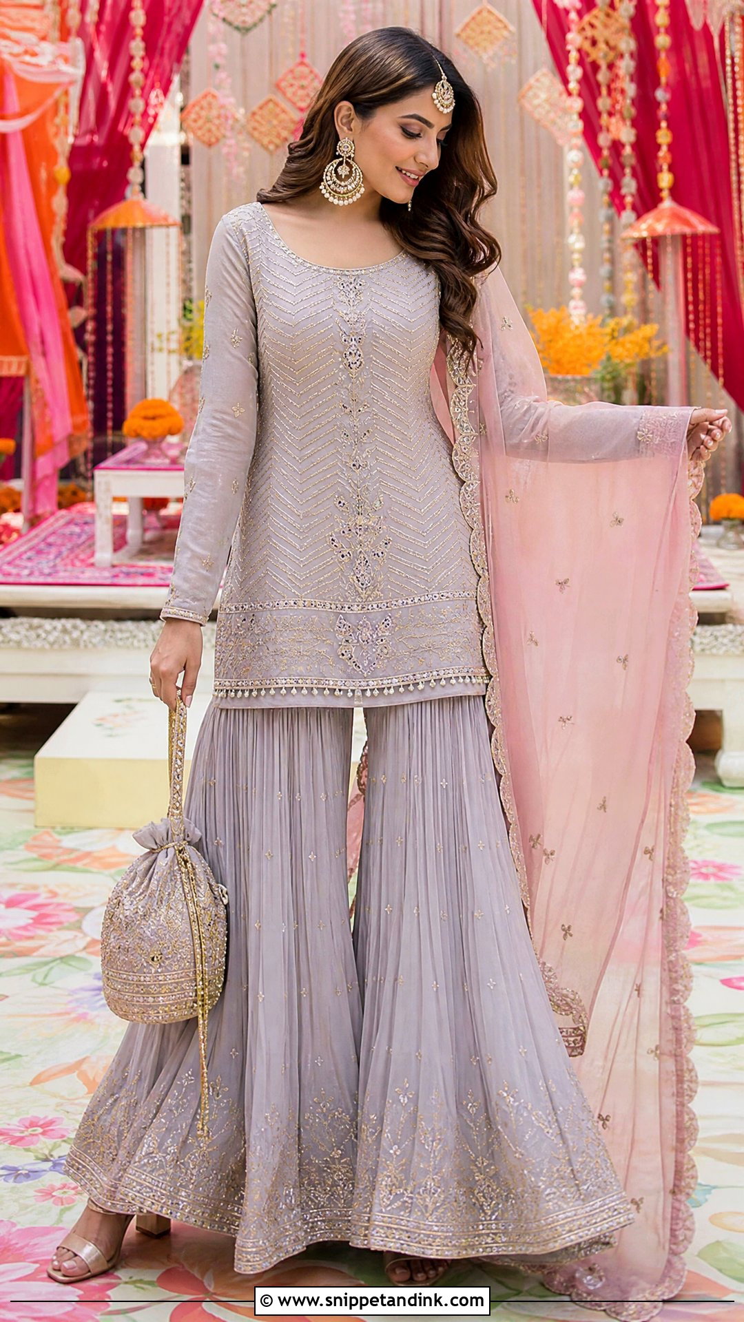Short Kurta Set With Sharara Pants - Snippet and Ink - 25 Kurta Set for Wedding Ideas