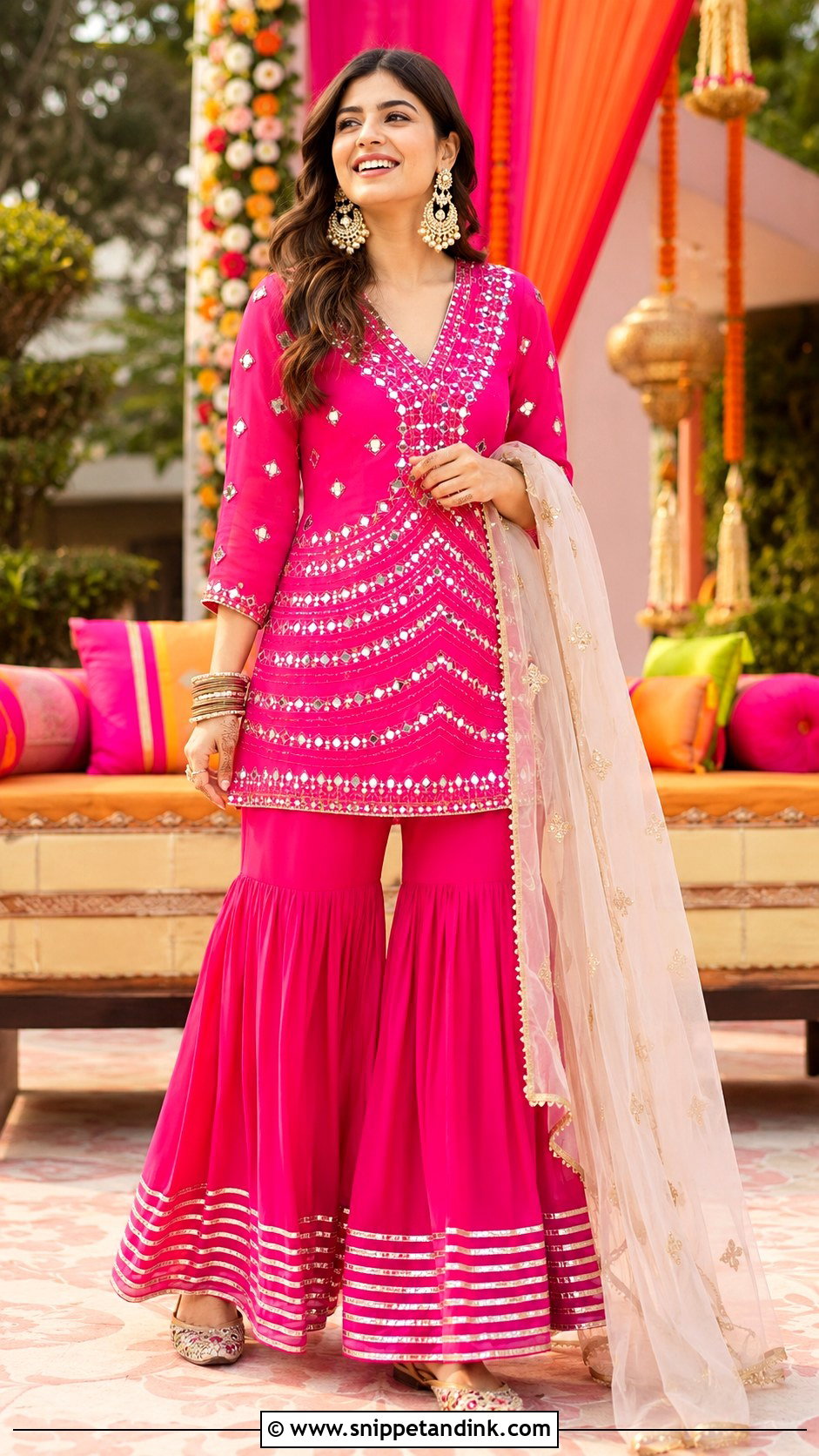 Short Kurta With Sharara For Wedding - Snippet and Ink - 25 Kurta for Wedding Ideas