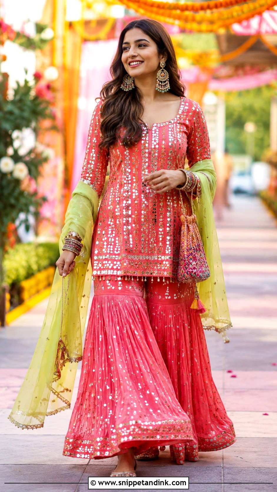 Short Kurta With Sharara - Snippet and Ink - 20 Kurta Wedding Ideas