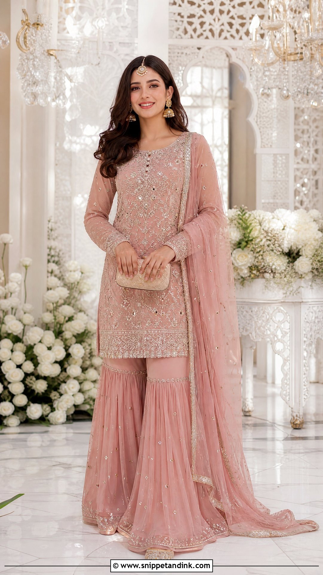 Short Kurti And Gharara For A Summer Indian Wedding - Snippet and Ink - 20 Summer Indian Wedding Outfit Ideas